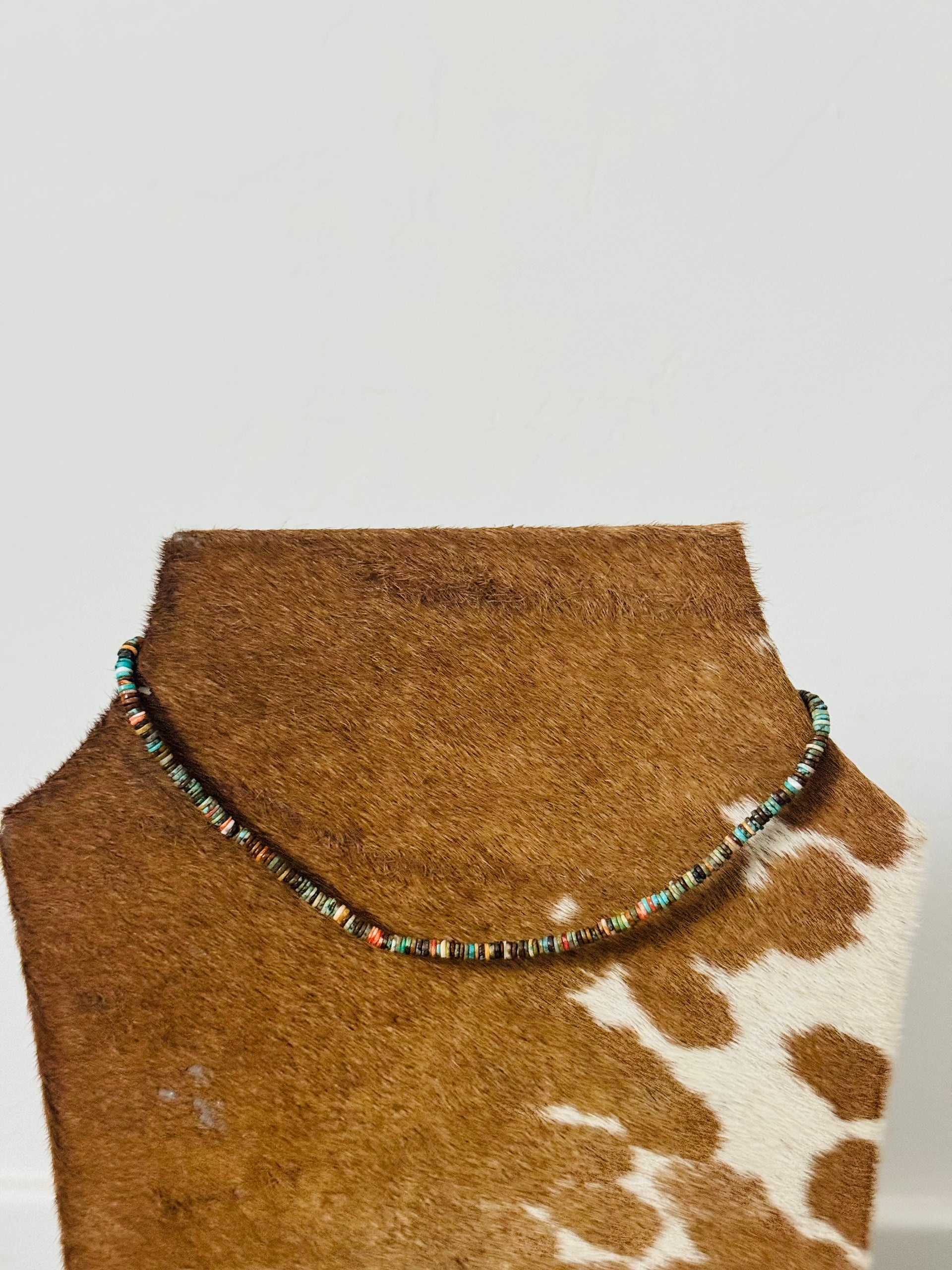 Navajo Strung Multi Stone Heishi Necklace
