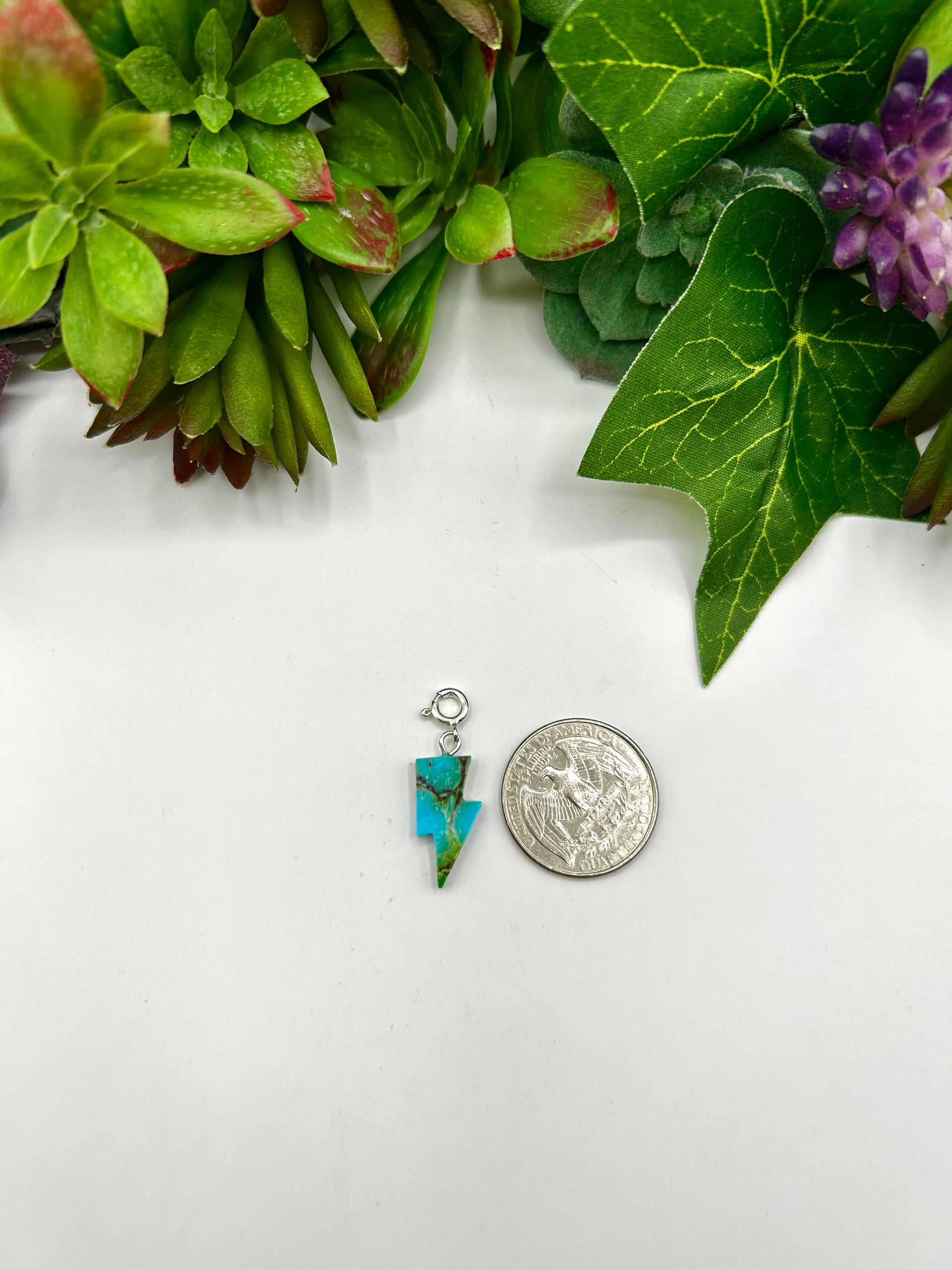 Navajo Made Mohave Turquoise & Sterling Silver Charms