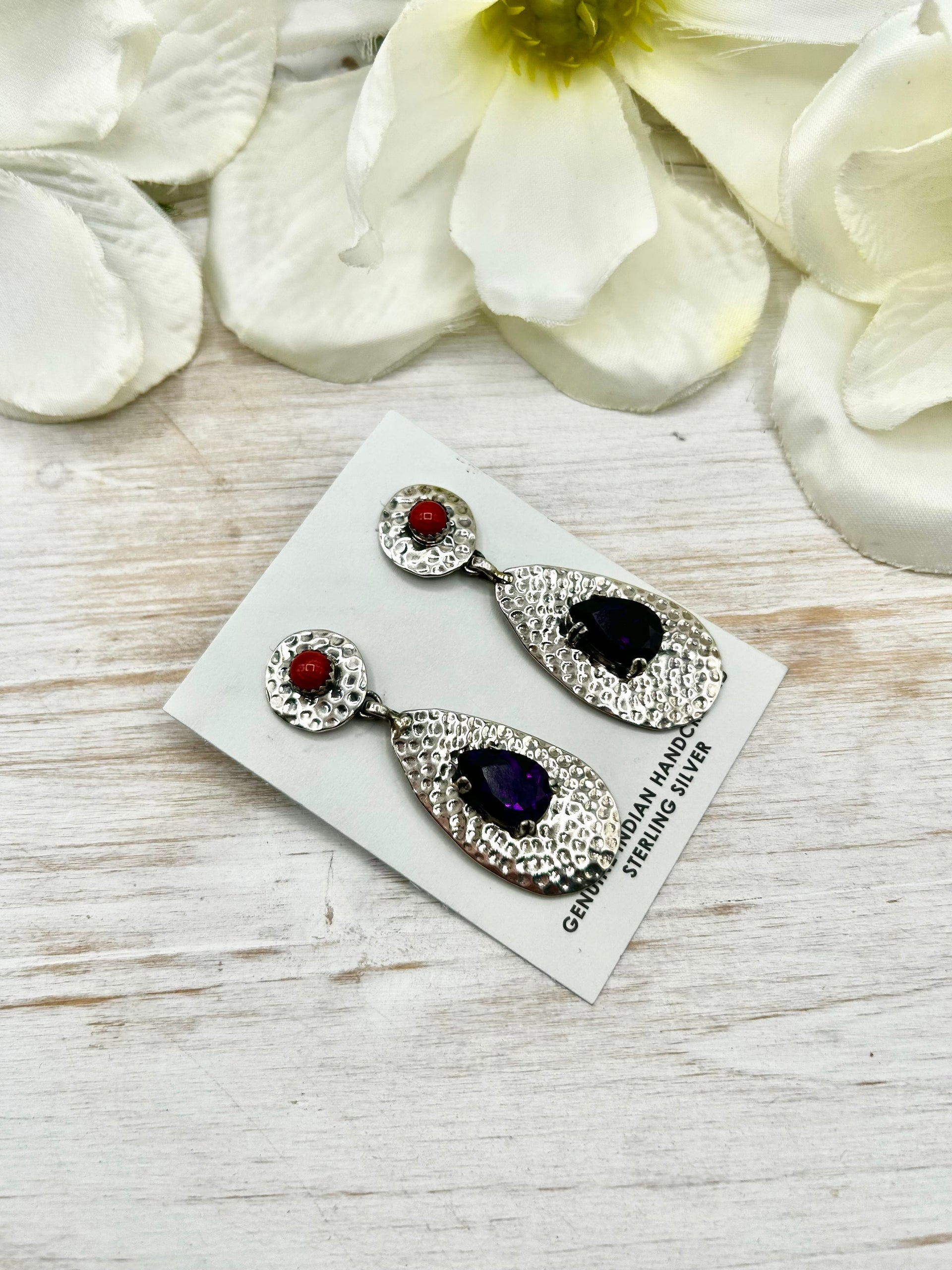 Robert Shakey Multi Stone  & Sterling Silver Post Earrings