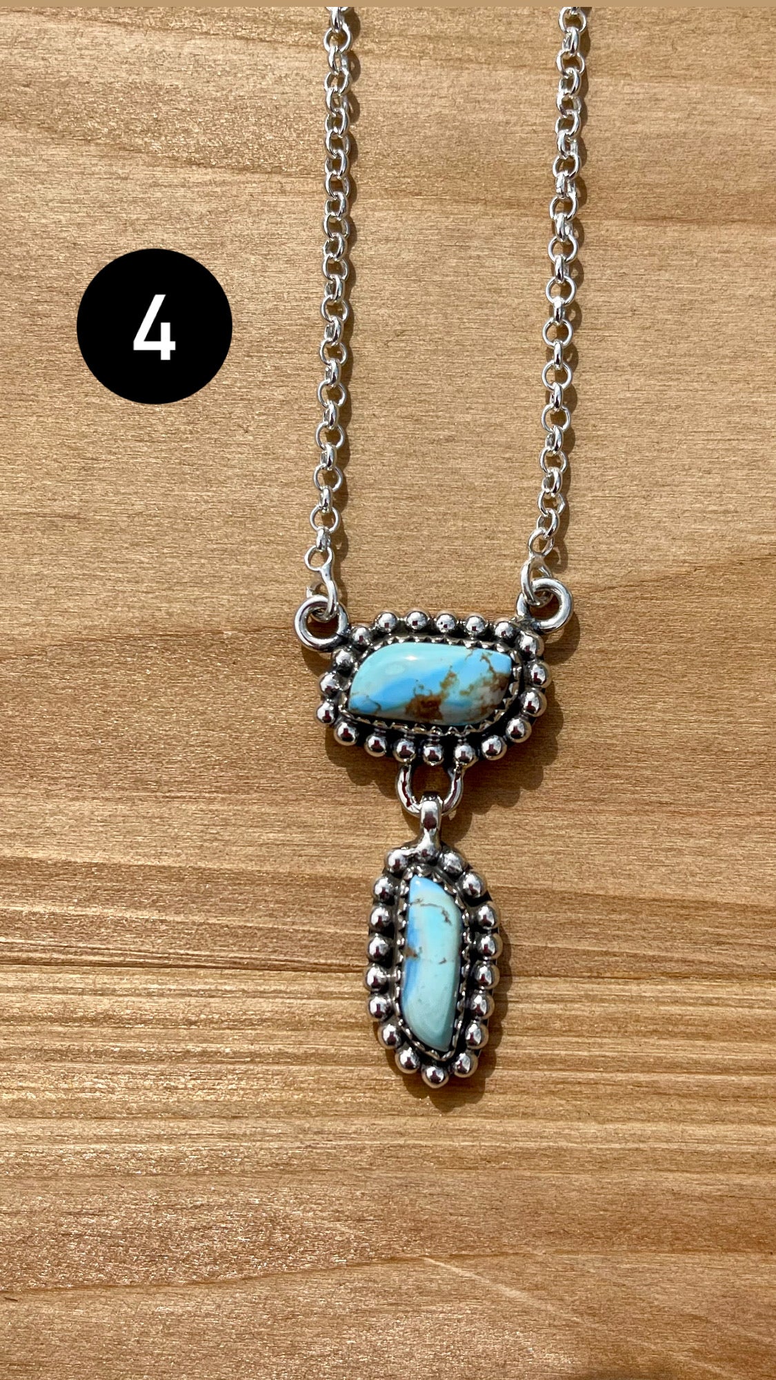 Southwest Handmade Golden Hills Turquoise & Sterling Silver Necklace