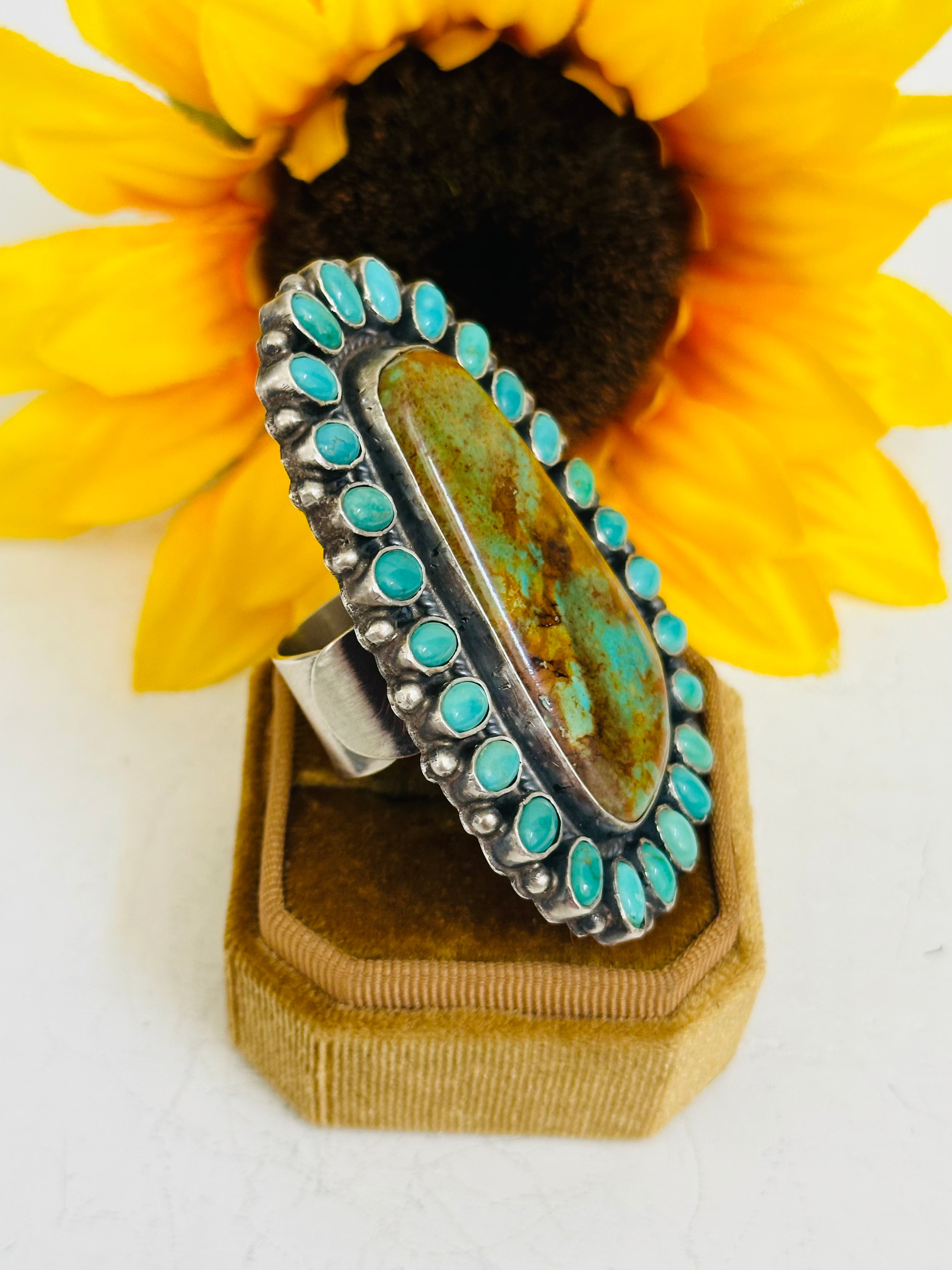 Anthony Skeets Multi Turquoise &  Sterling Silver Adjustable Ring