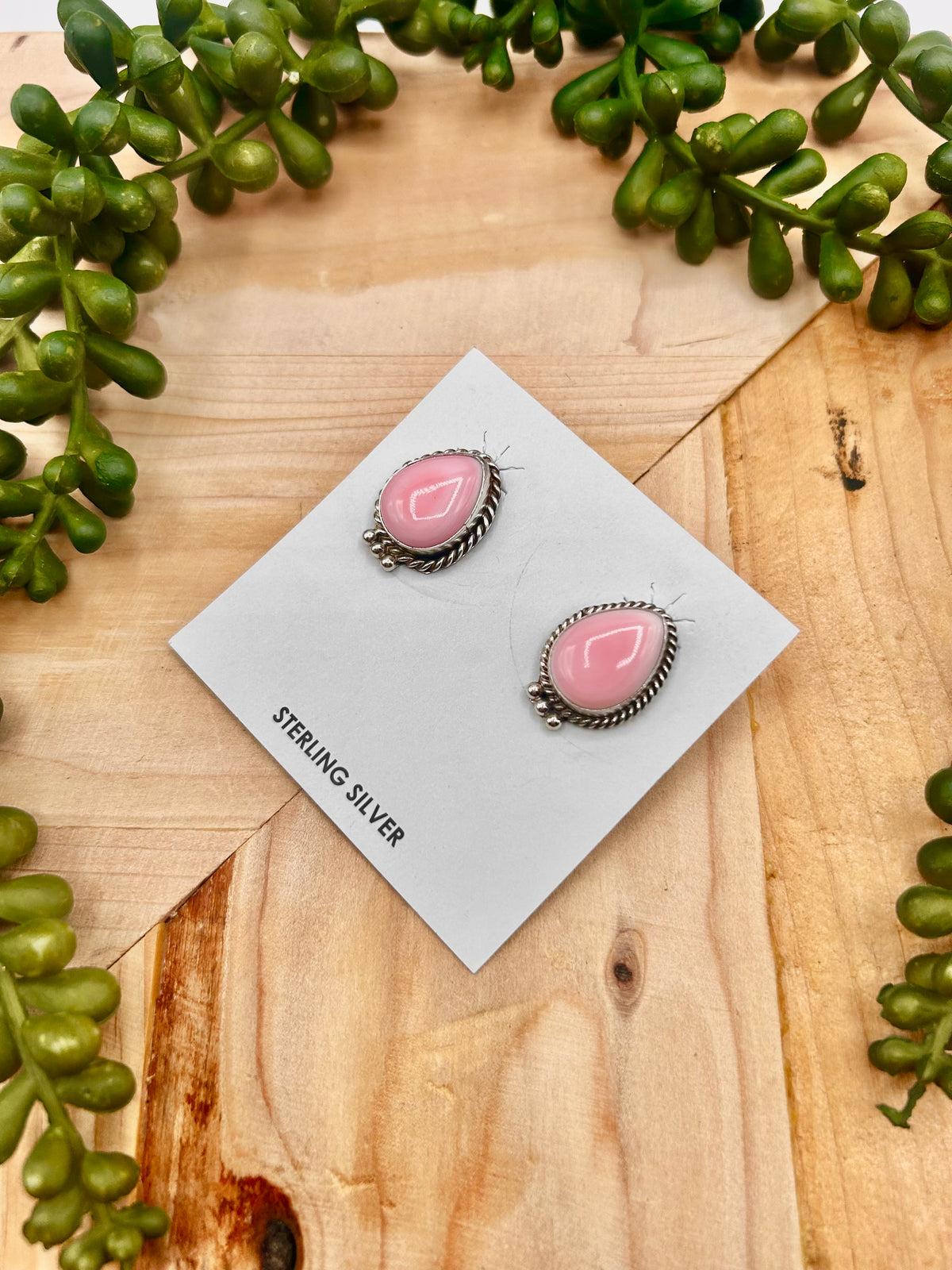 Trish Cargo Pink Conch & Sterling Silver Post Earrings