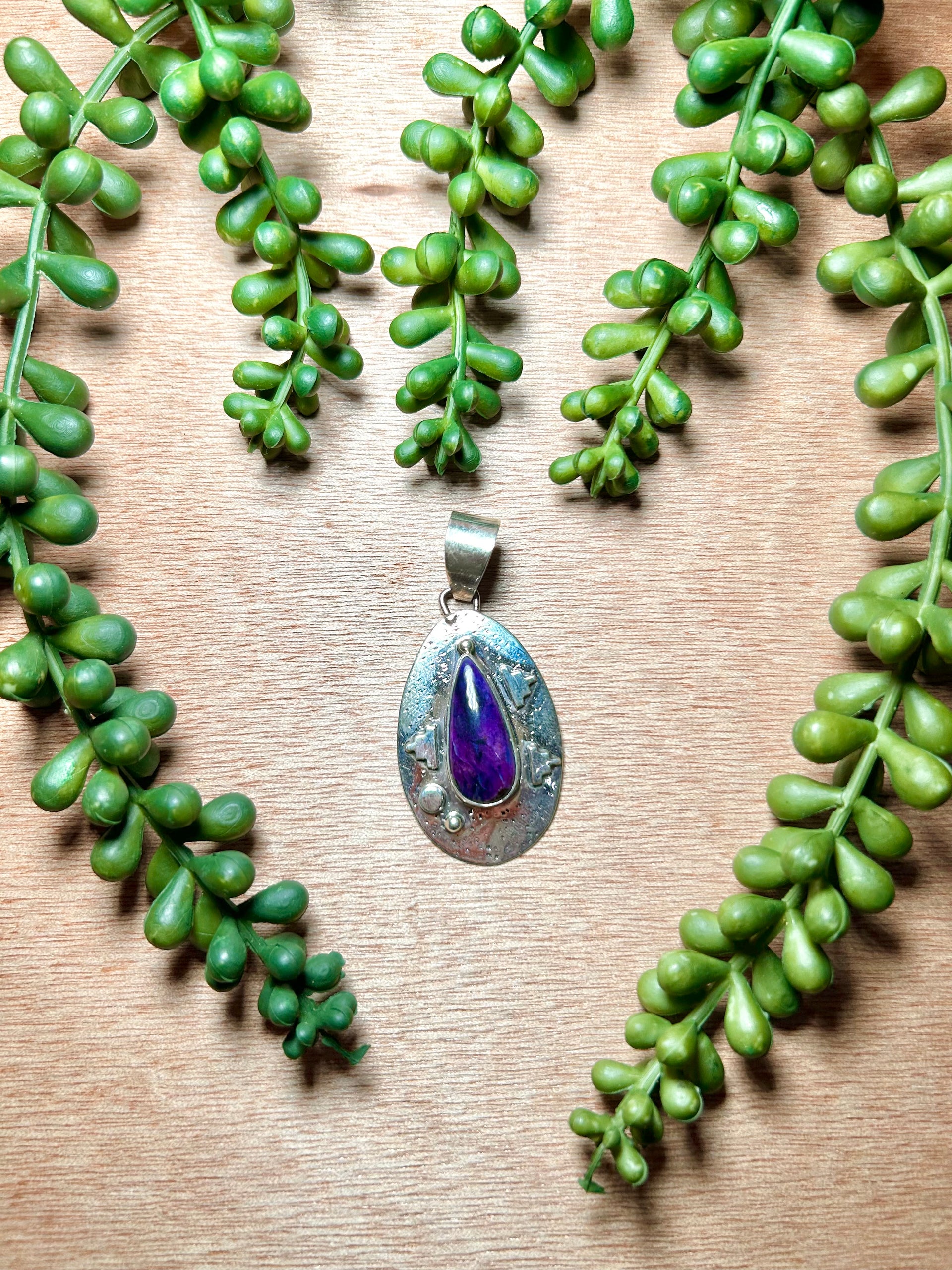 Navajo Made Sngilite  & Sterling Silver Pendant