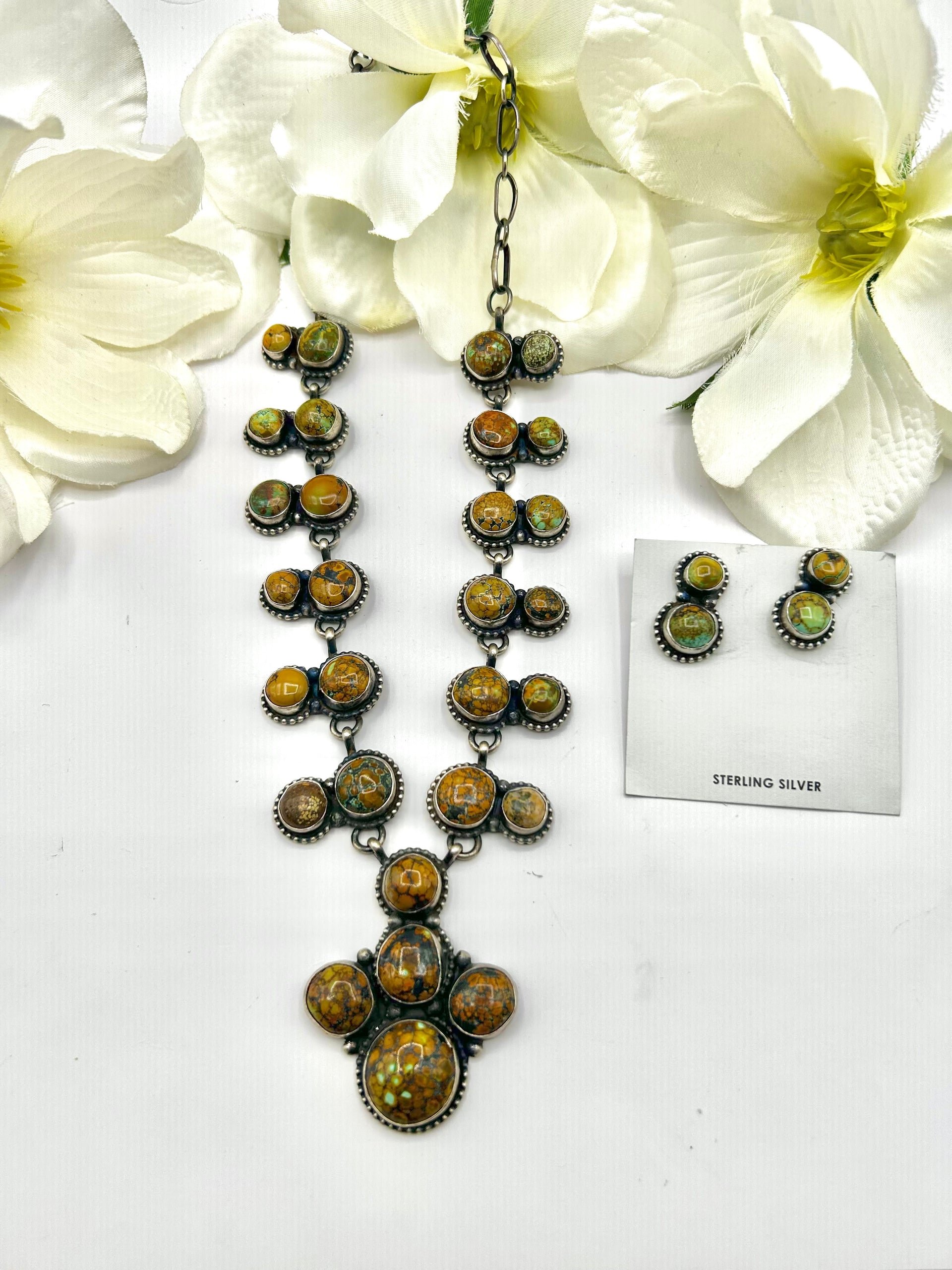 Travis Jim Blue Moon Turquoise & Sterling Silver Necklace Set