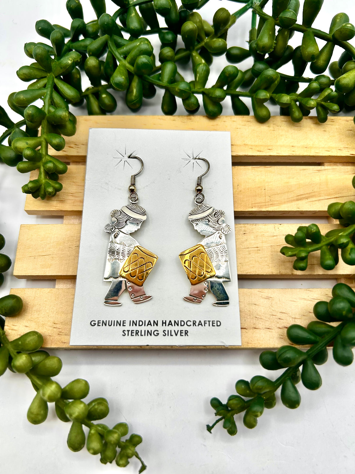 Navajo Made Sterling Silver Hook Earrings