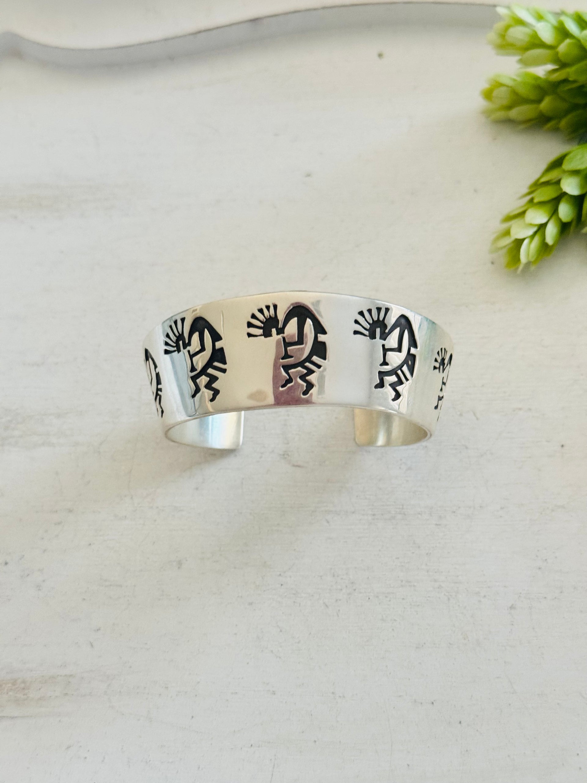 Navajo Made Multi Stone & Sterling Silver Inlay Cuff Bracelet