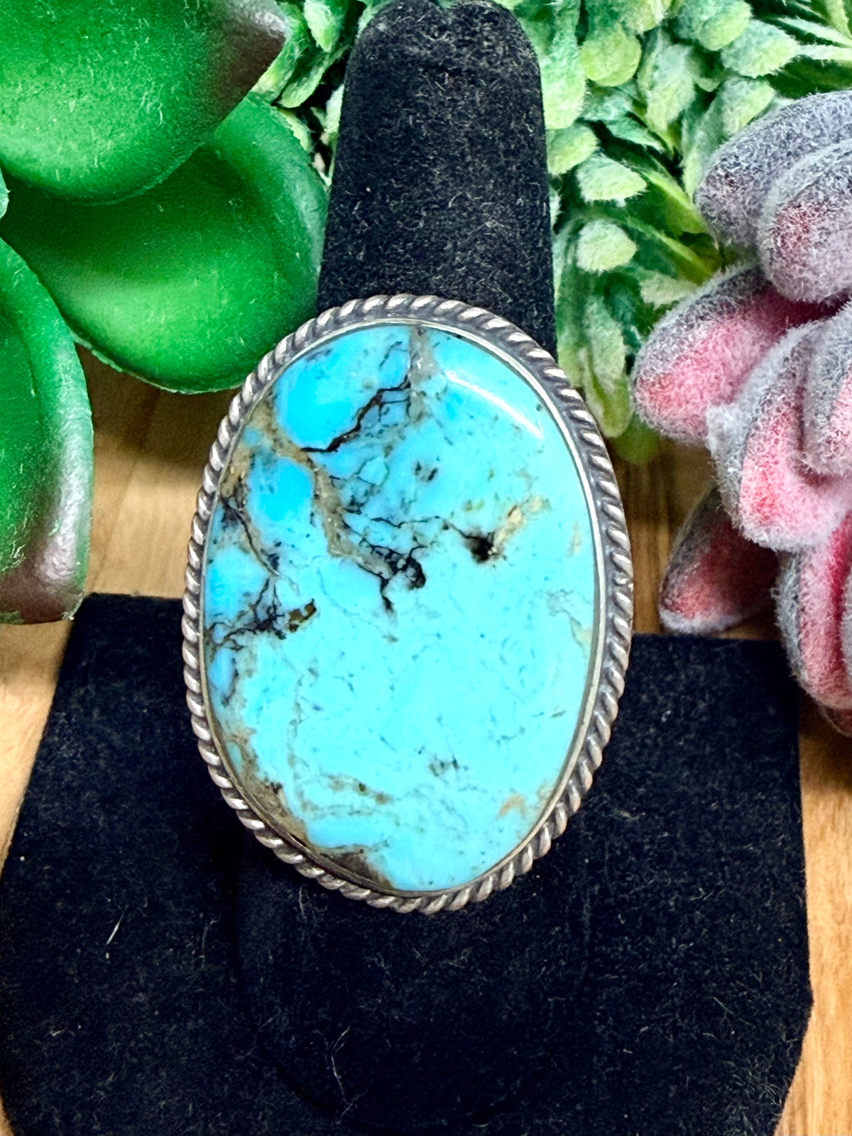 Southwest Handmade Turquoise & Sterling Silver Size 8.5
