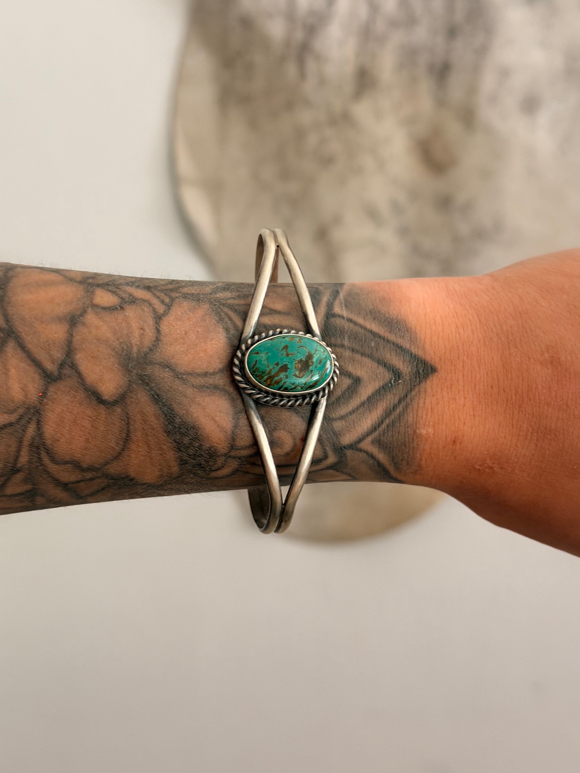 Dave Skeets Turquoise & Sterling Silver Cuff Bracelet