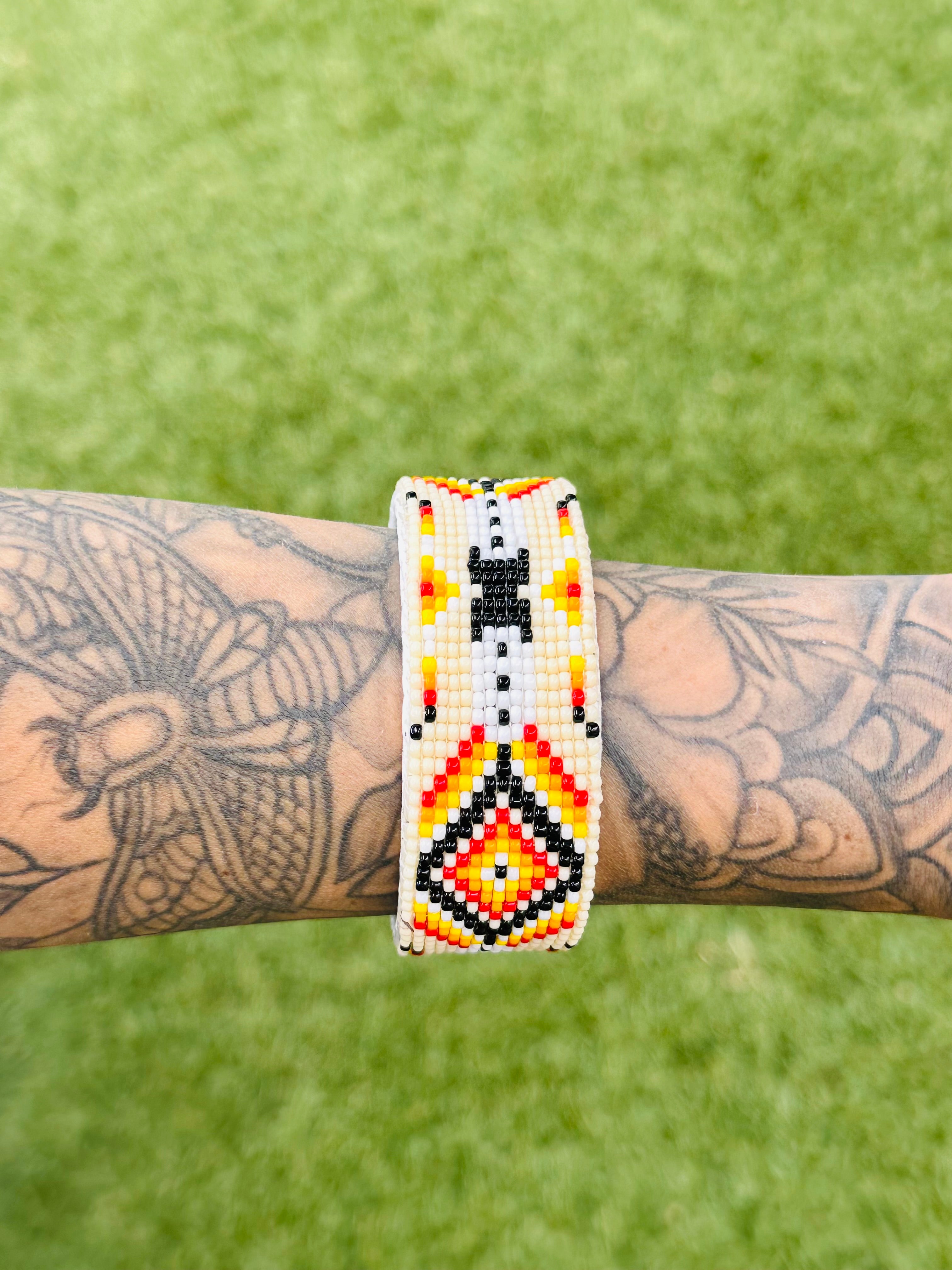 Navajo Made Beaded Bracelet Cuff