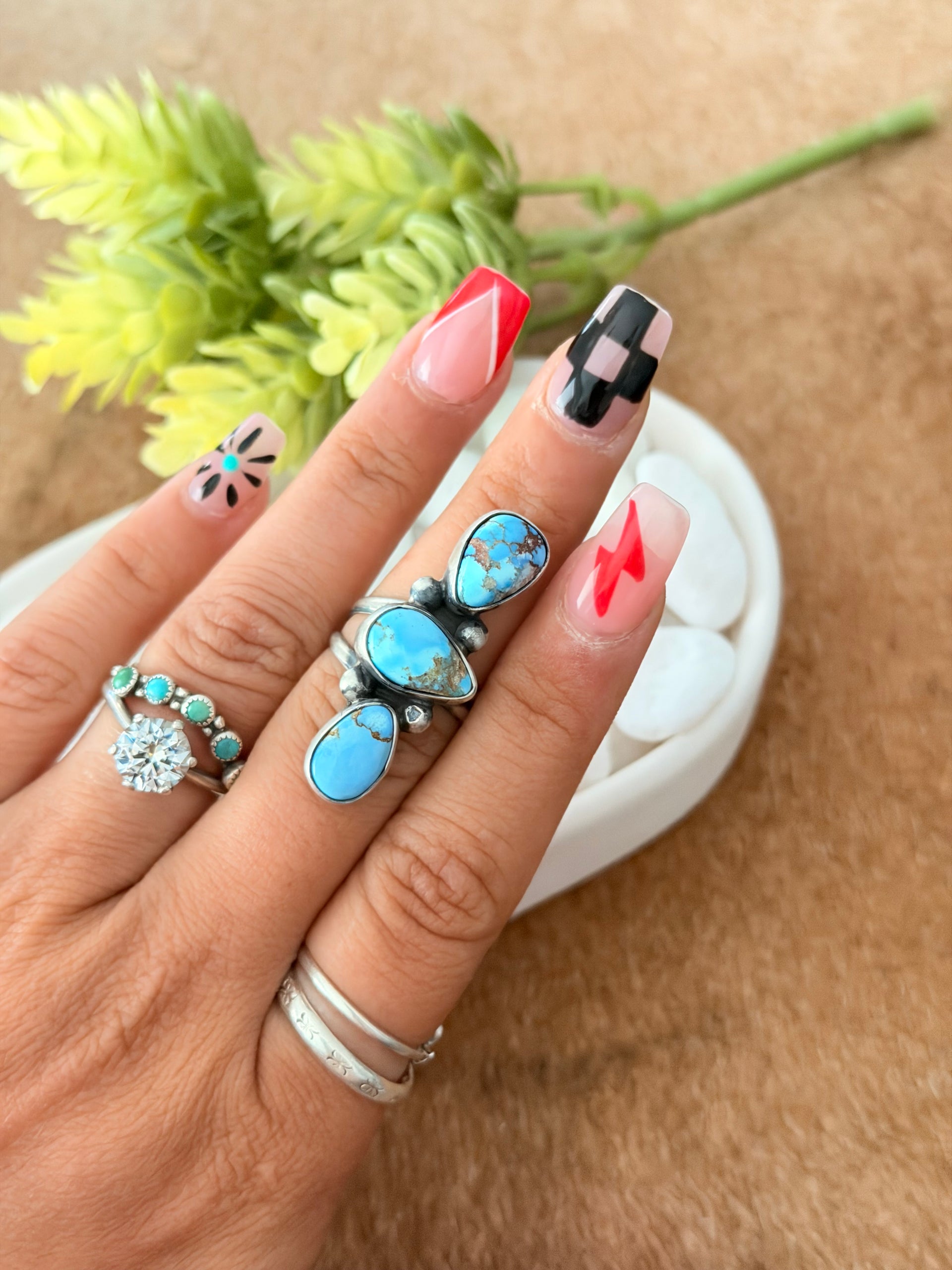 Danny Henio Golden Hills Turquoise & Sterling Silver Adjustable Ring