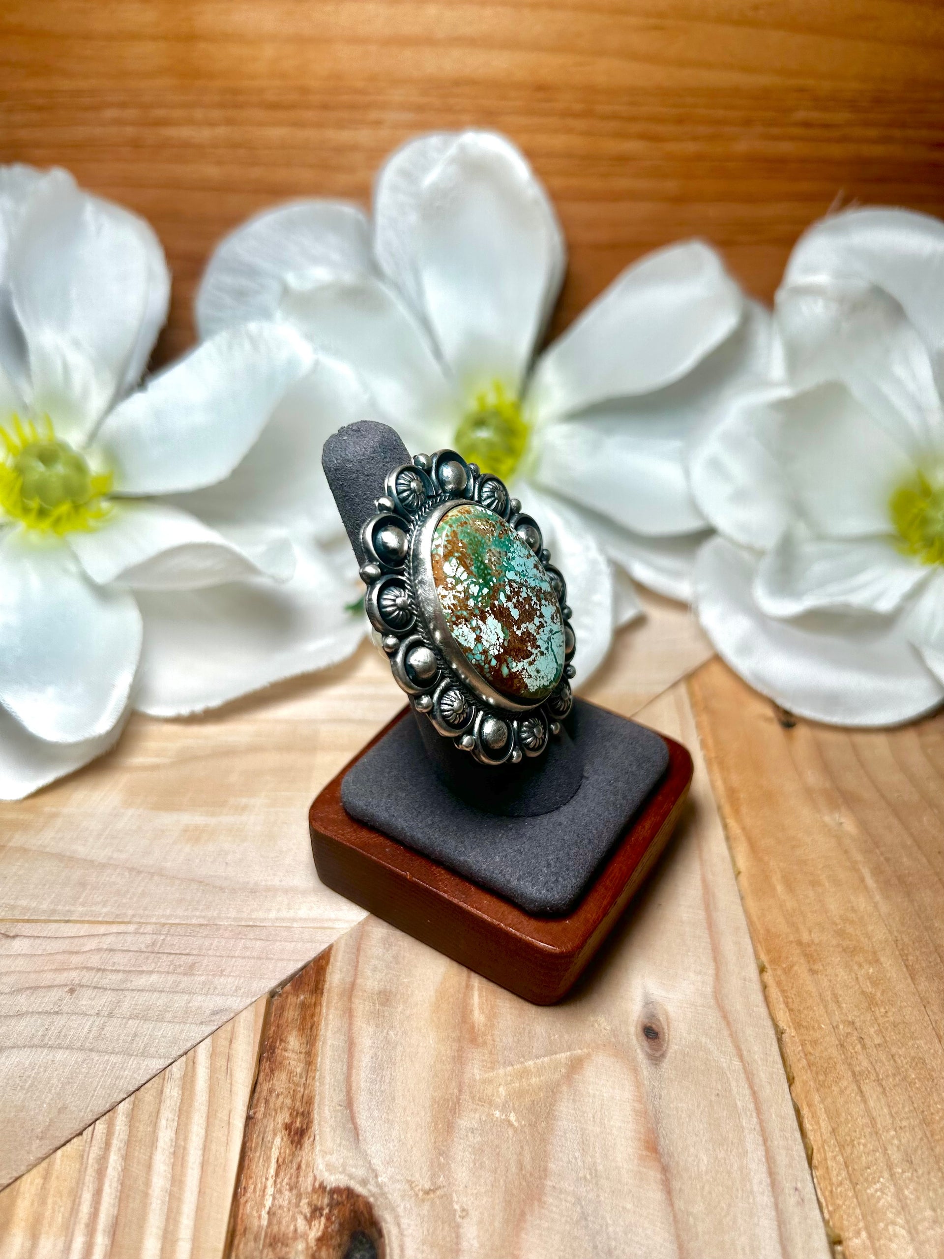 Jackson Hoskie Carico Lake Turquoise & Sterling Silver Ring Size 7