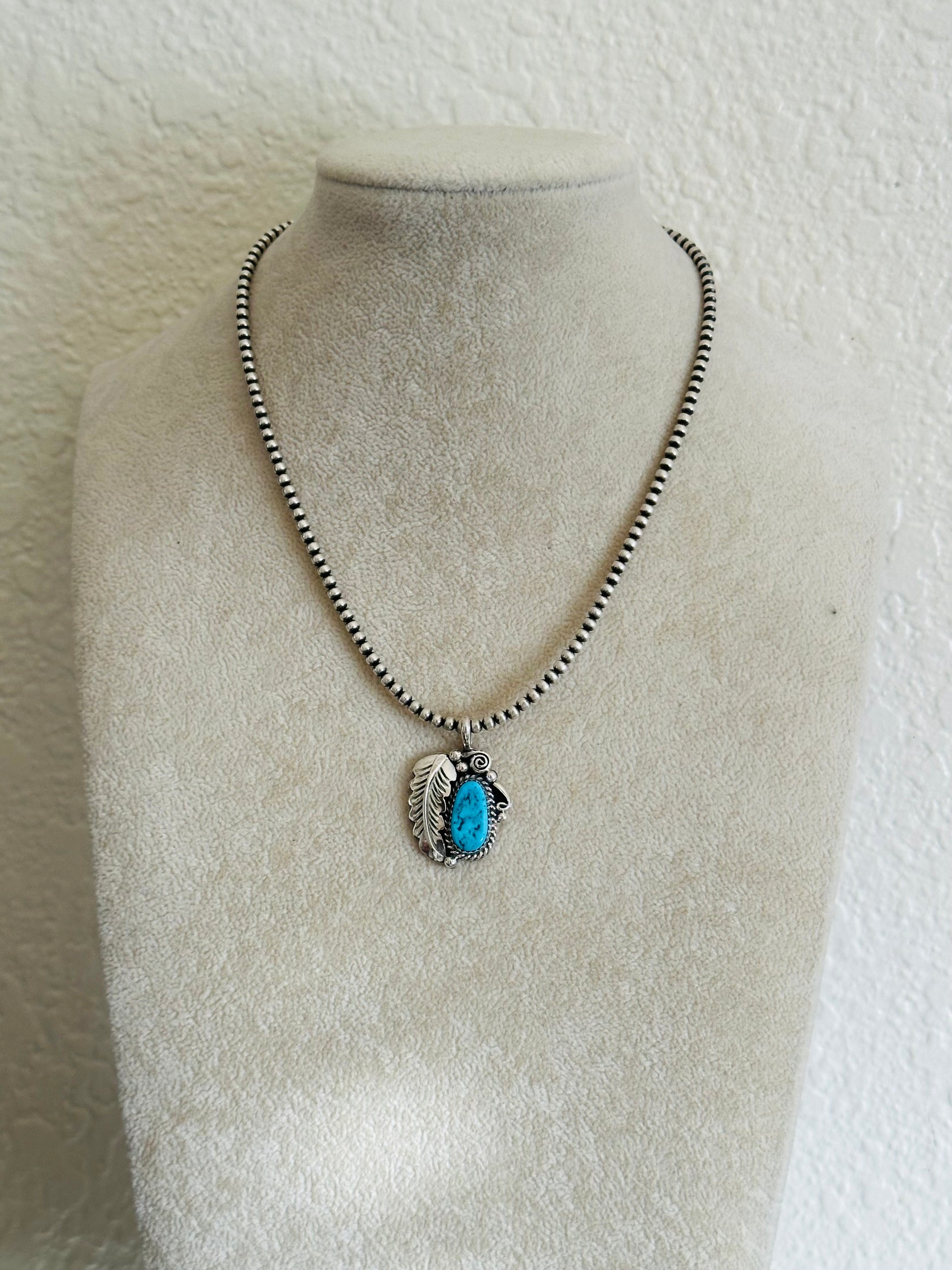 Julia Etsitty Kingman Turquoise & Sterling Silver Pendants