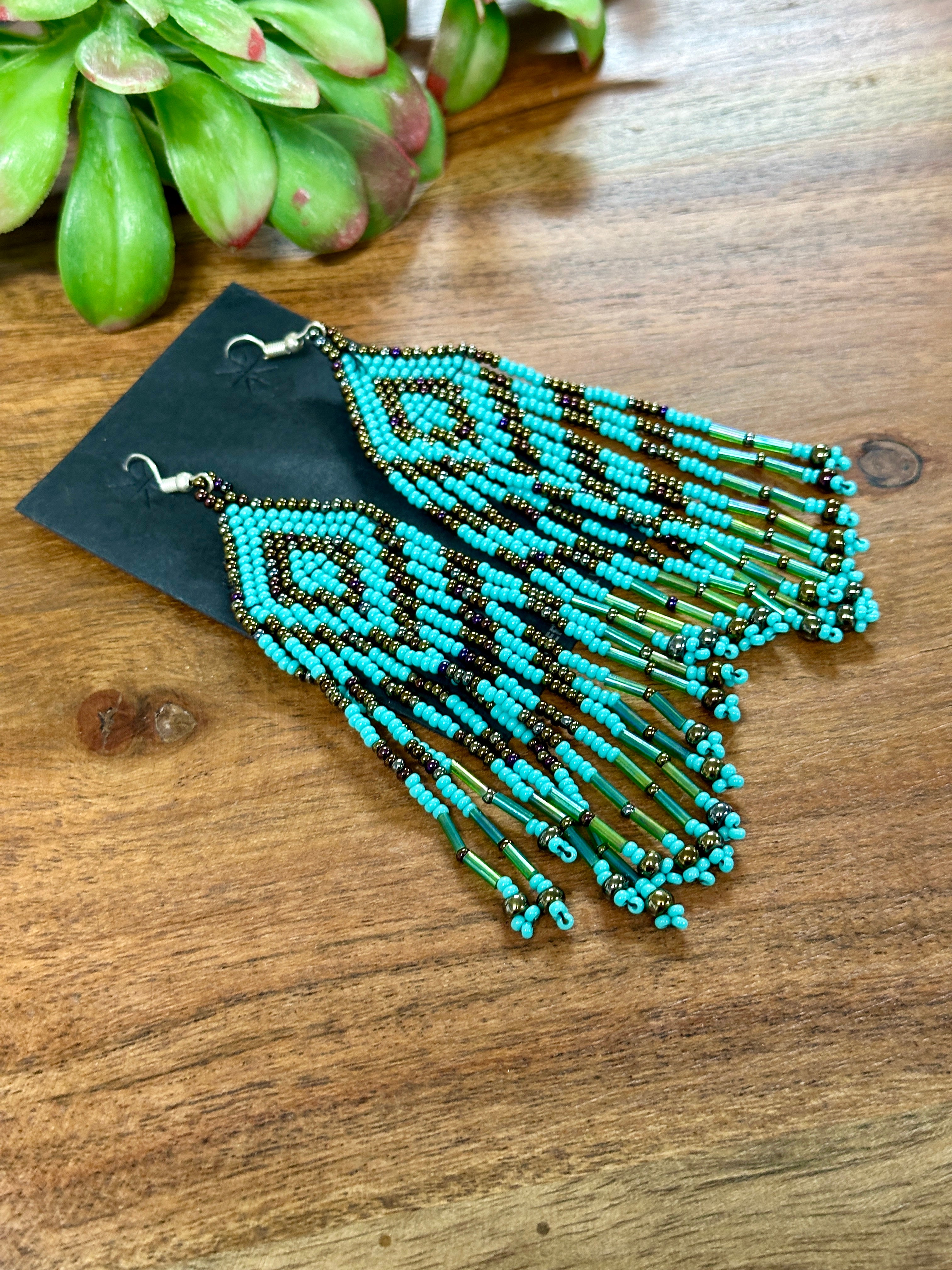 Southwest Handmade Beaded Dangle Earrings