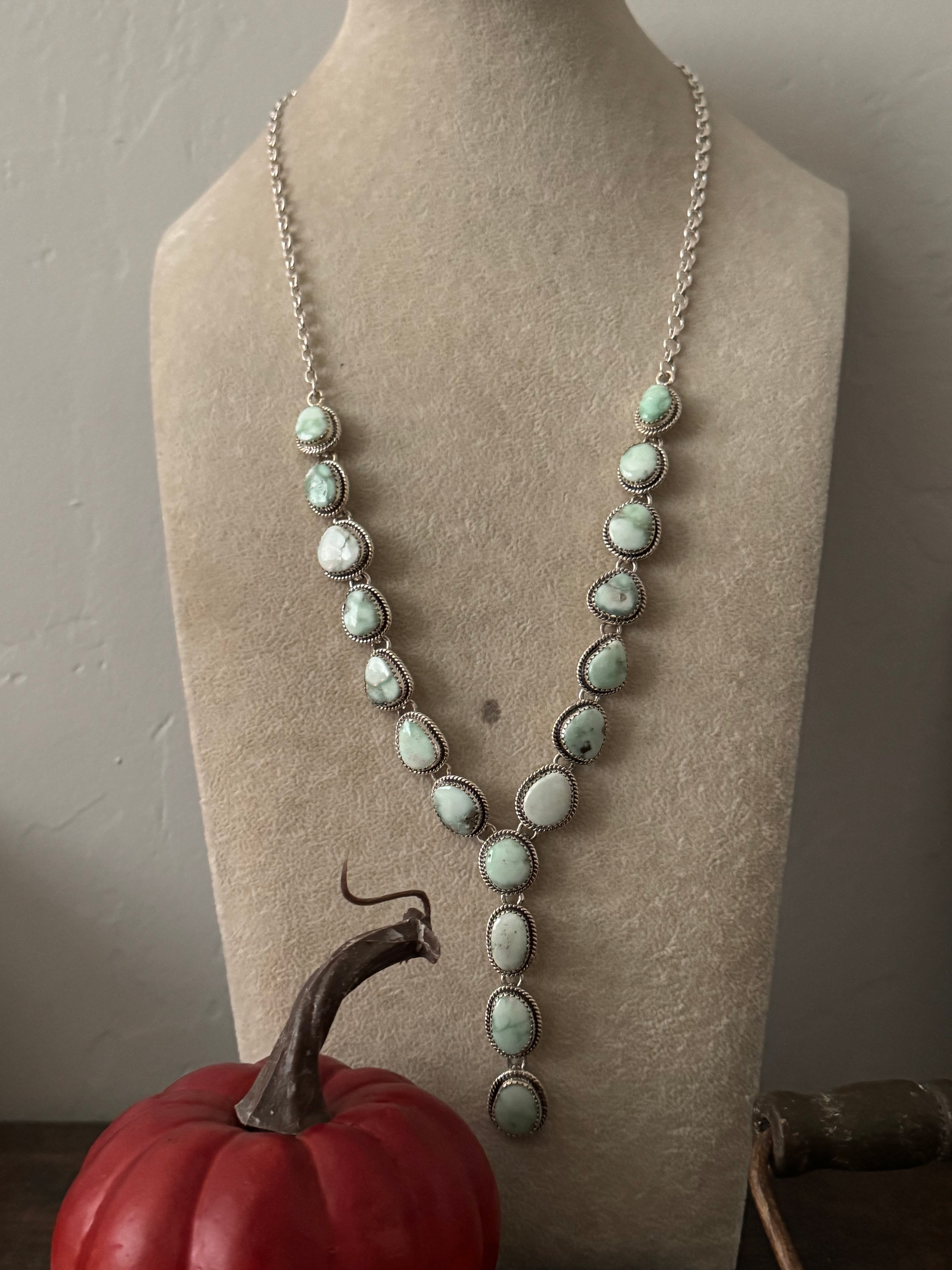 TTD Paloma Variscite & Sterling Silver Lariat Necklace