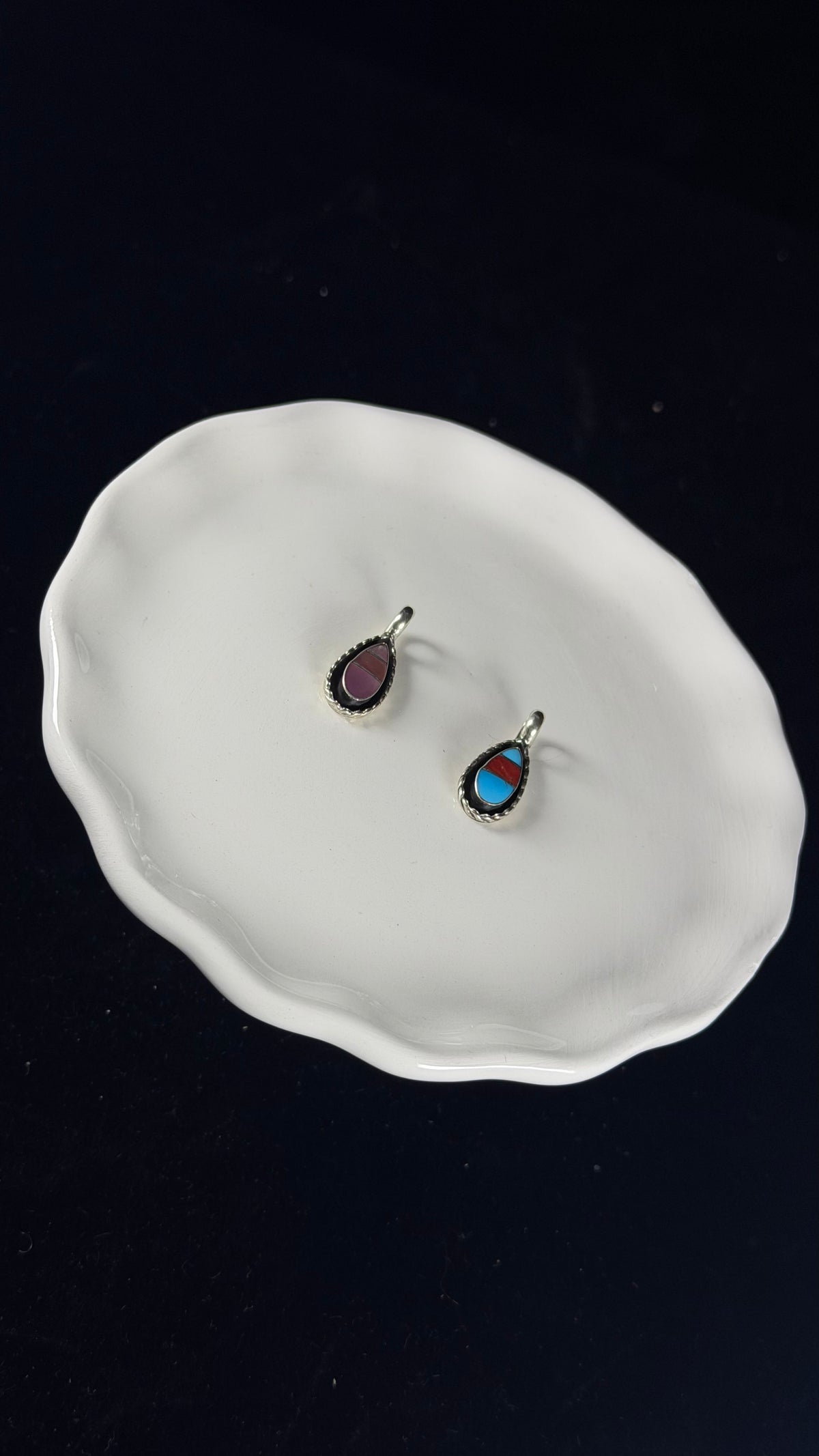 Zuni Made Sterling Silver Inlay Pendant