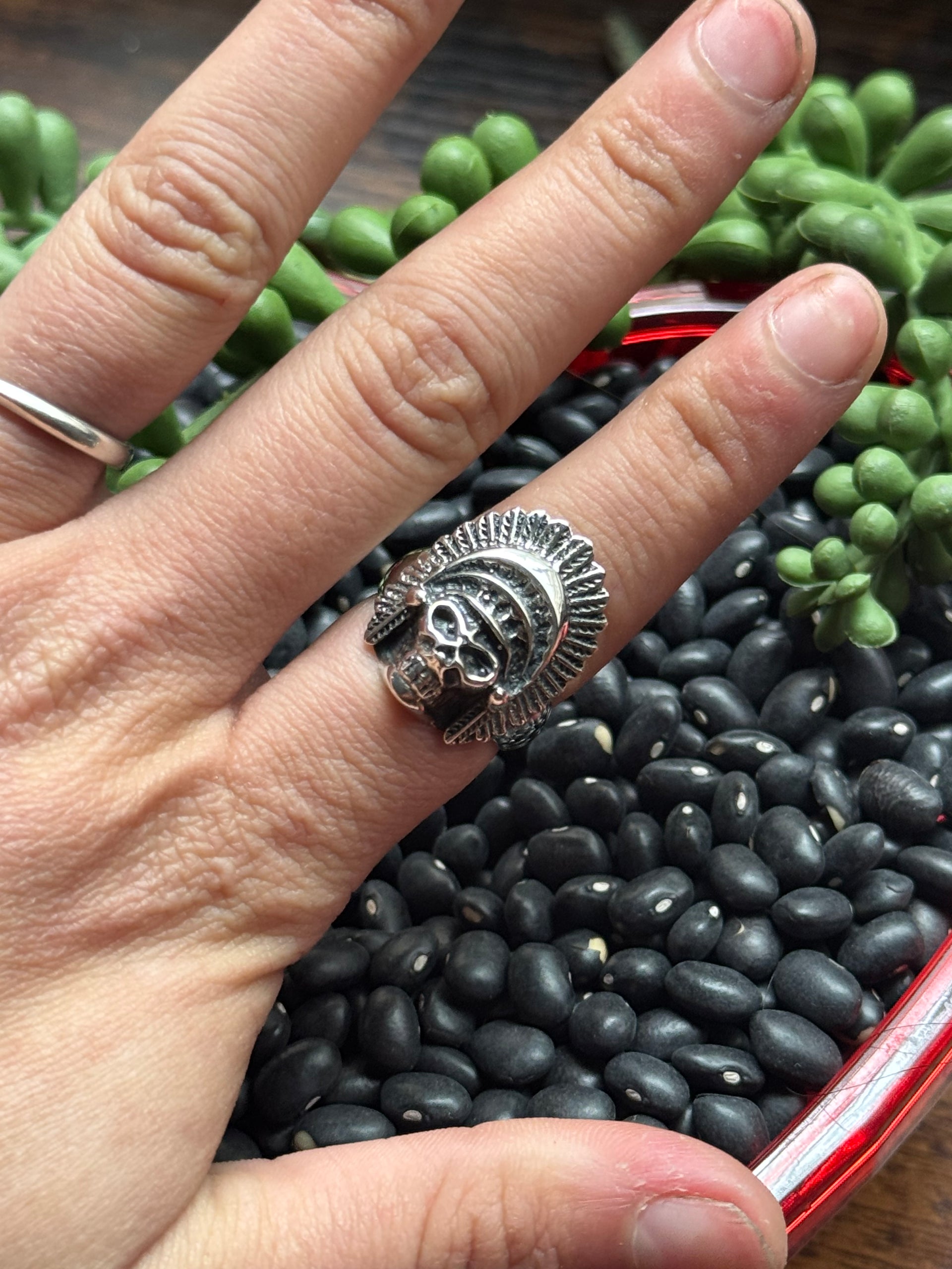 Southwest Handmade Sterling Silver Skull Ring