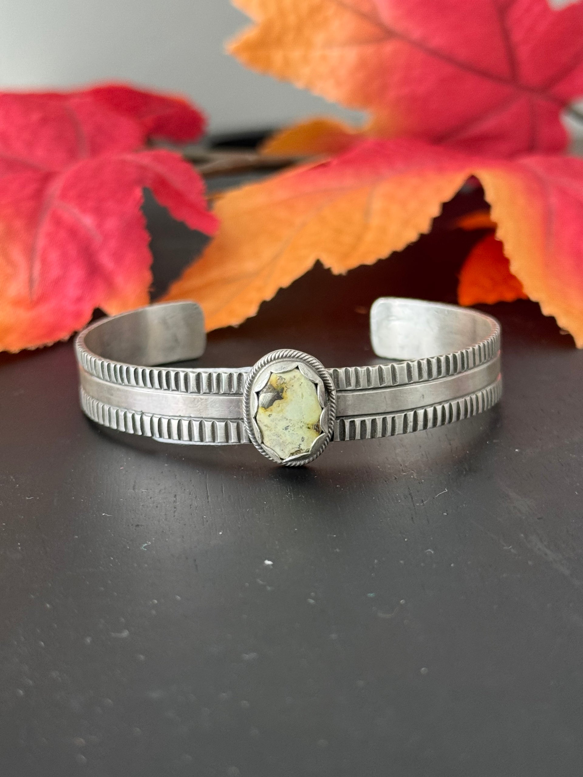 Tillie John Palomino Variscite and Sterling Silver Cuff Bracelet