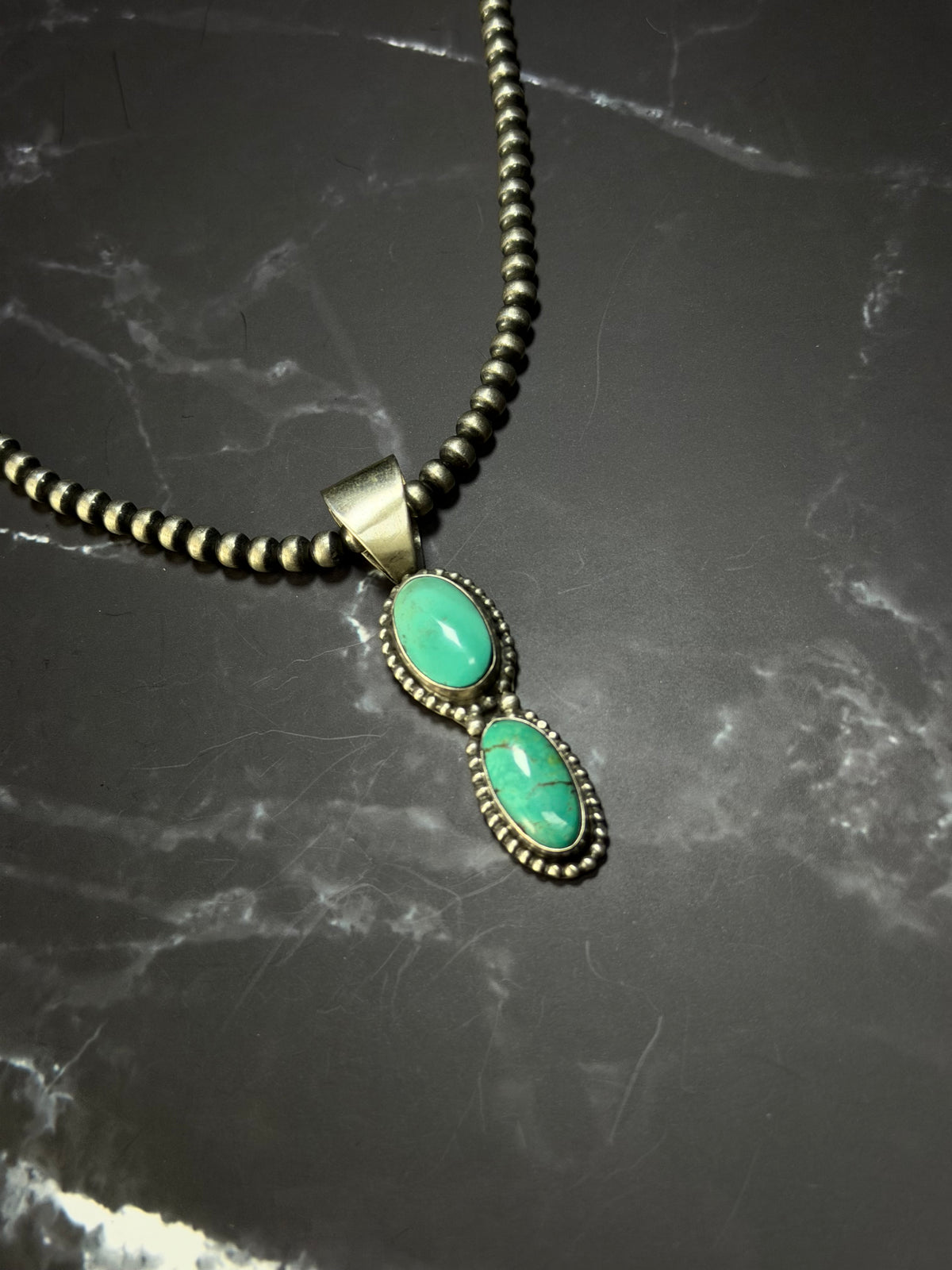 Lydia Begay Kingman Turquoise & Sterling Silver Pendant