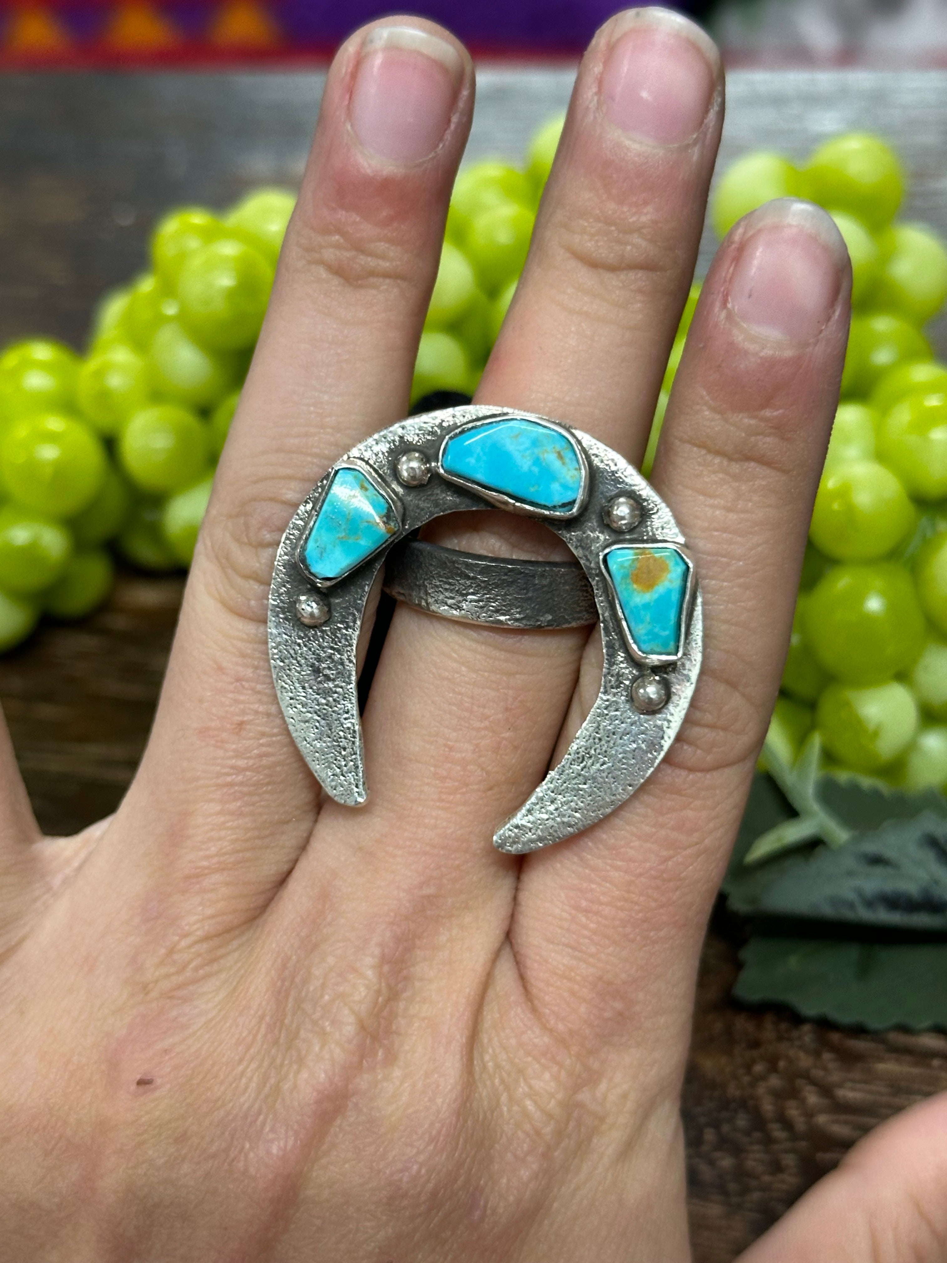 Jude Candalaria Royston Turquoise Sterling Silver Adjustable Ring