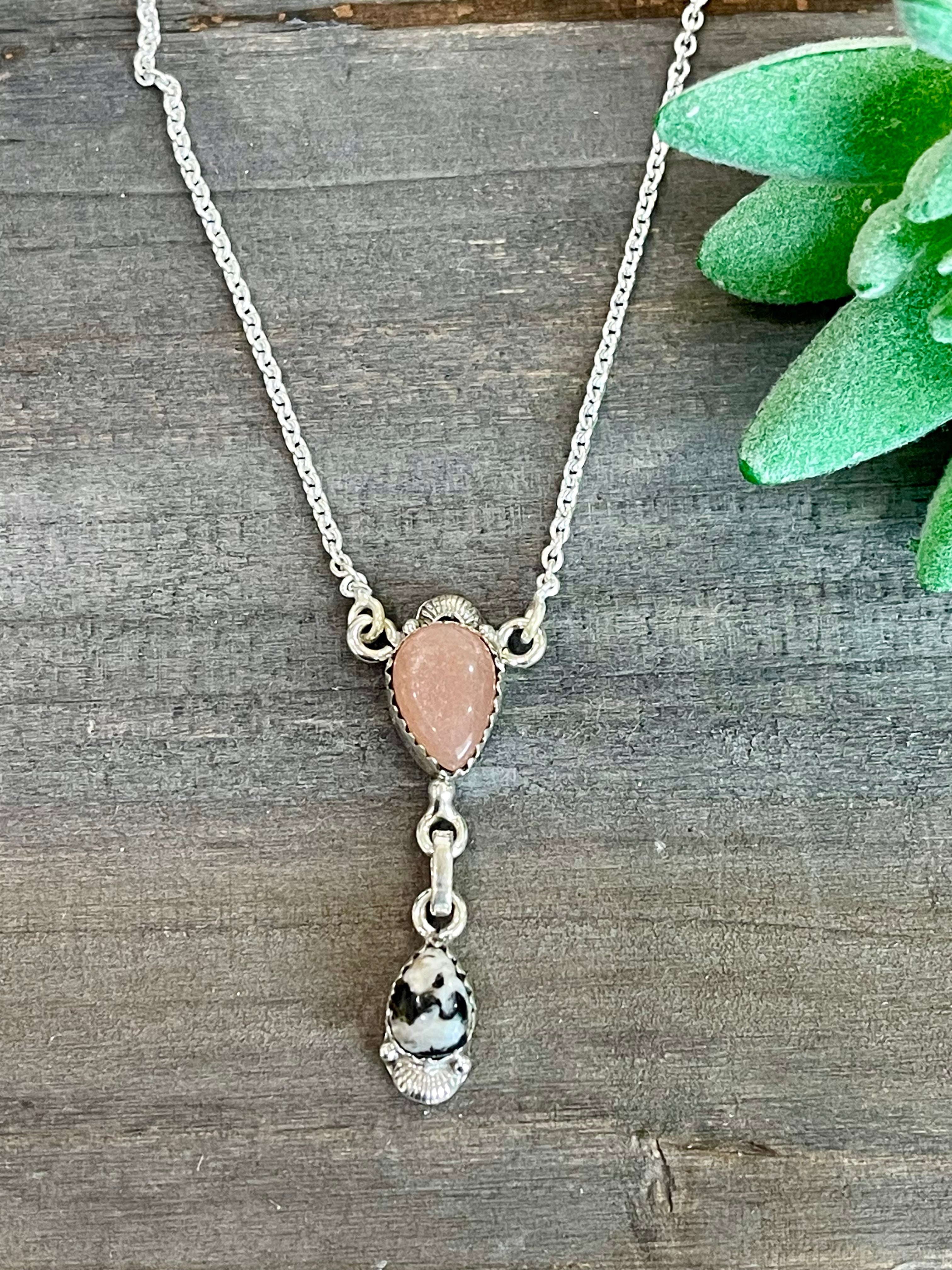 Southwest Handmade Multi Stone & Sterling Silver Chain Necklace