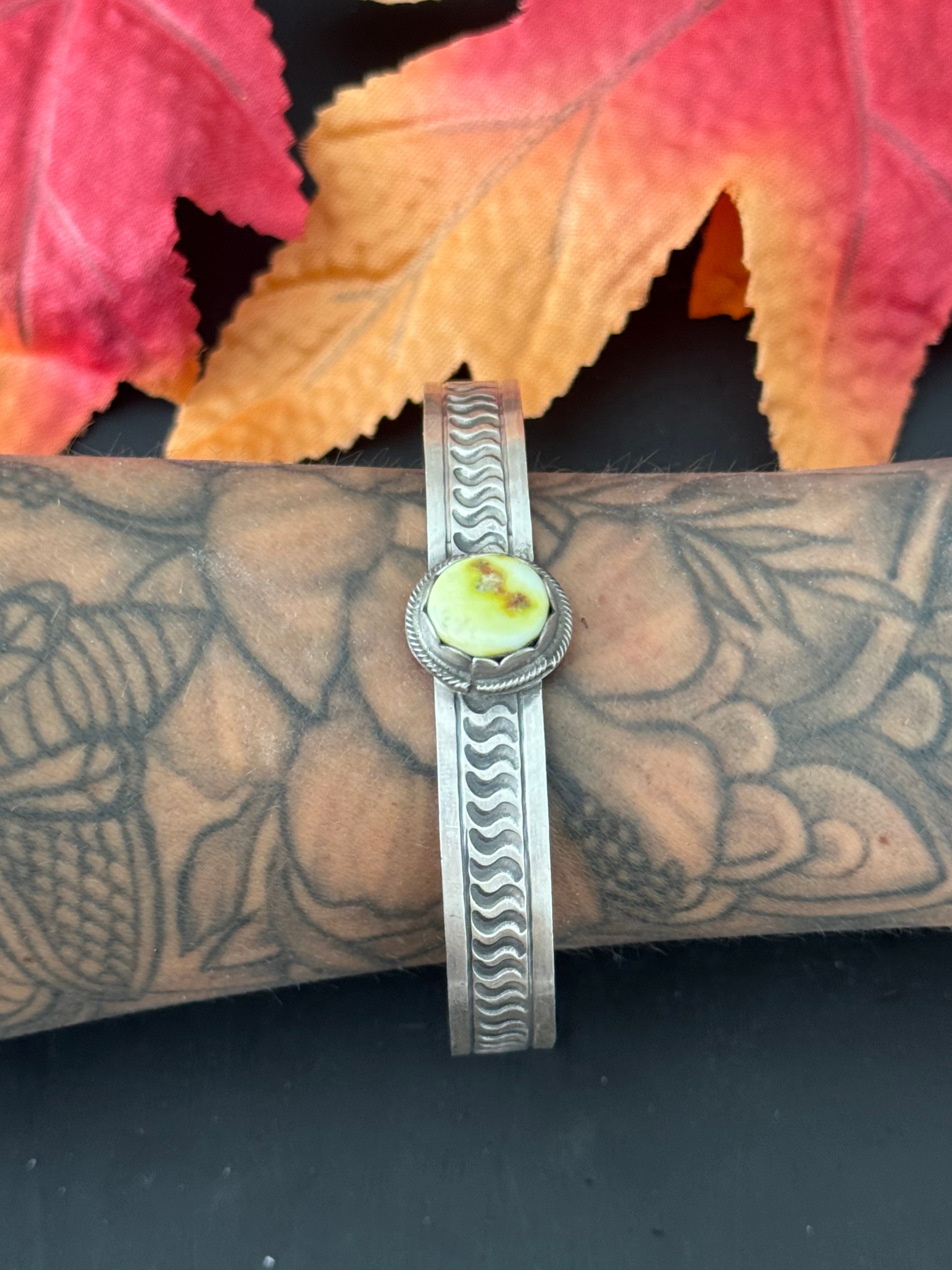 Tillie John Palomino Variscite and Sterling Silver Cuff Bracelet