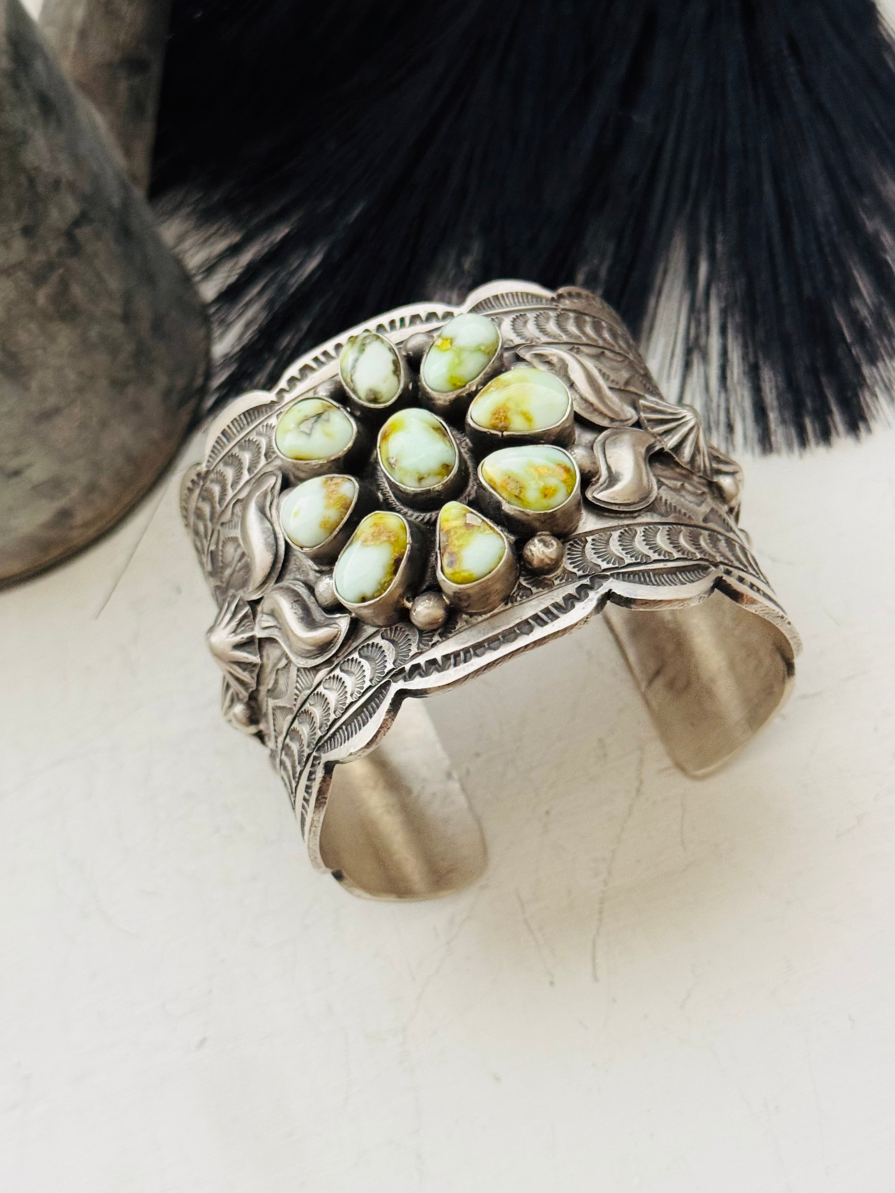 Tillie John Palomino Variscite and Sterling Silver Cuff Bracelet