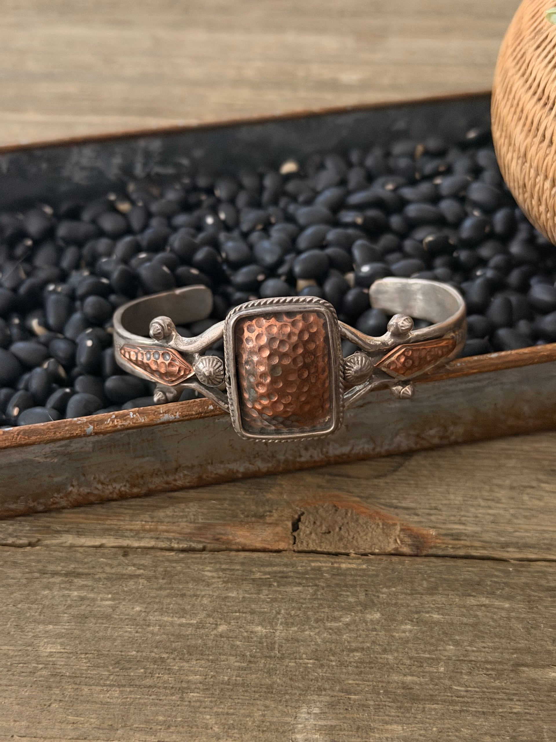 Navajo Made Copper & Sterling Silver Cuff Bracelet