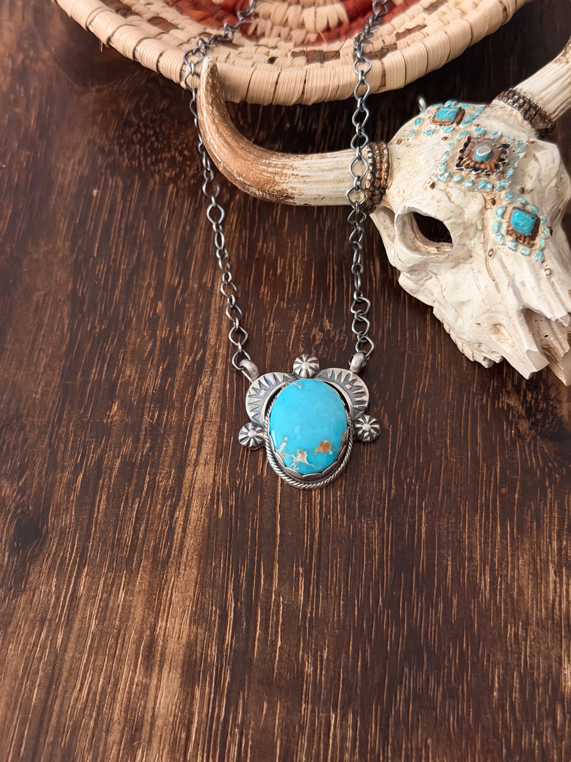 Jeff James Royston Turquoise & Sterling Silver Necklace