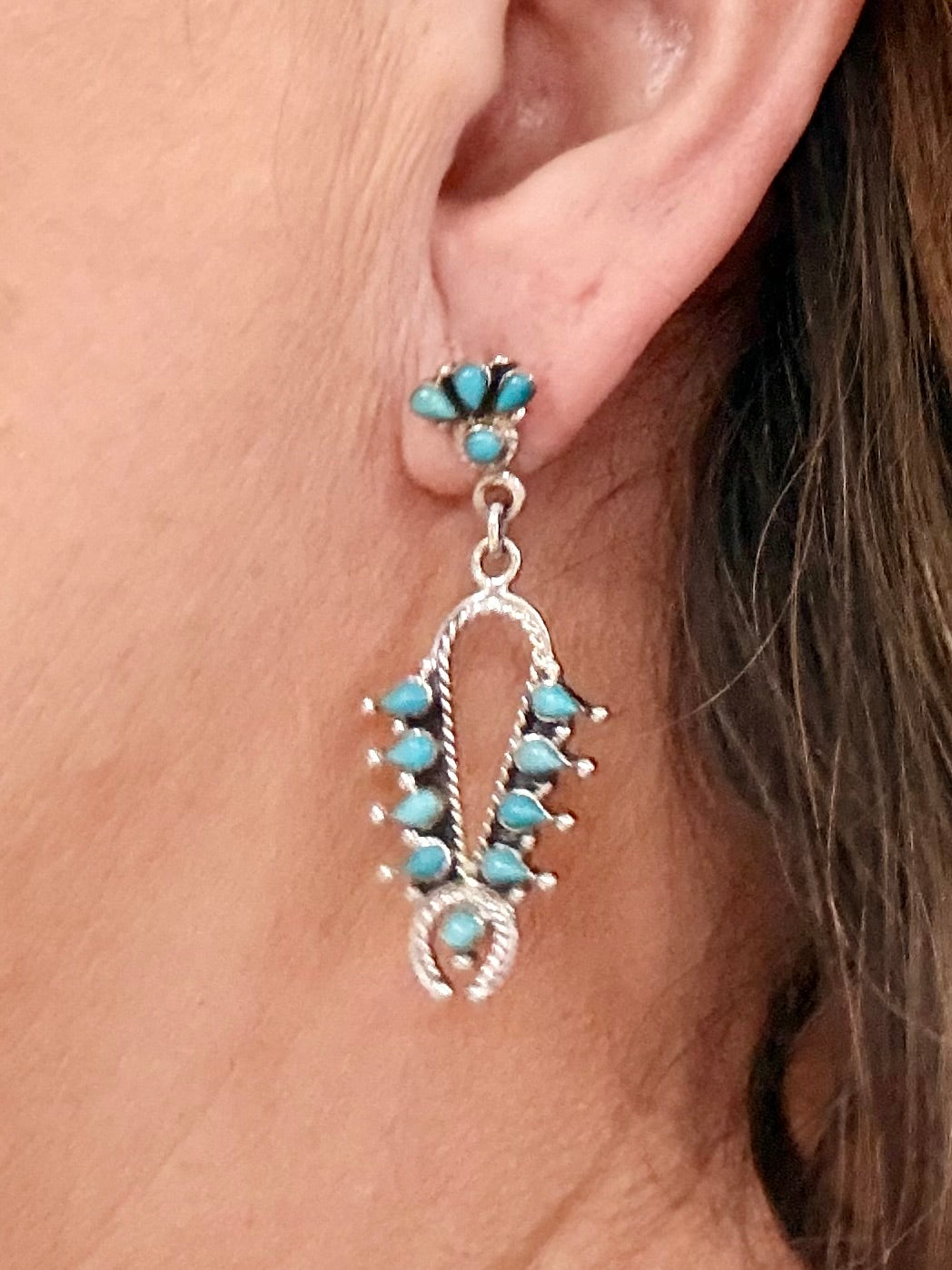 Southwest Handmade Turquoise & Sterling Silver Earrings