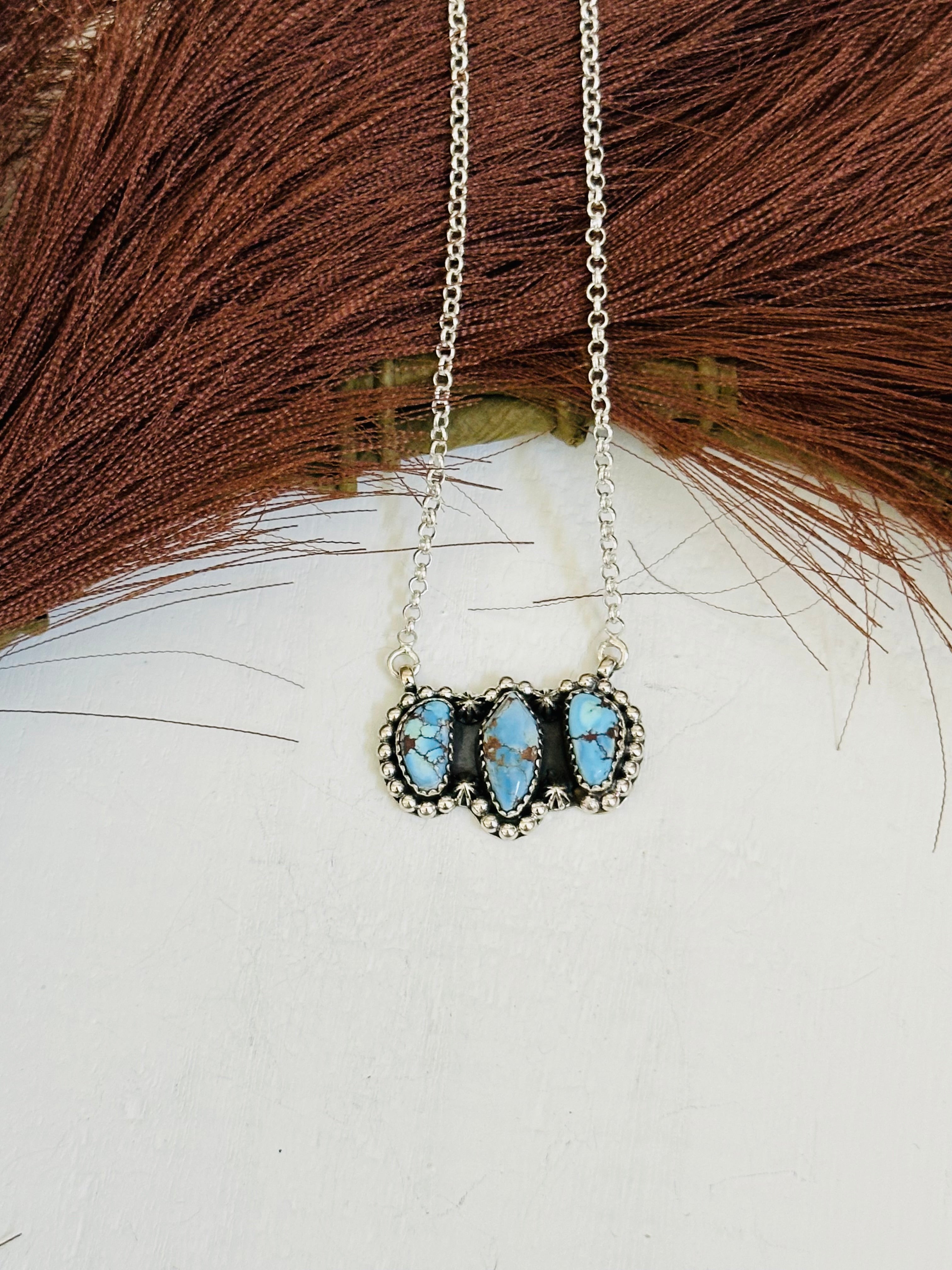 TTD “Array” Golden Hills Turquoise & Sterling Silver Necklace