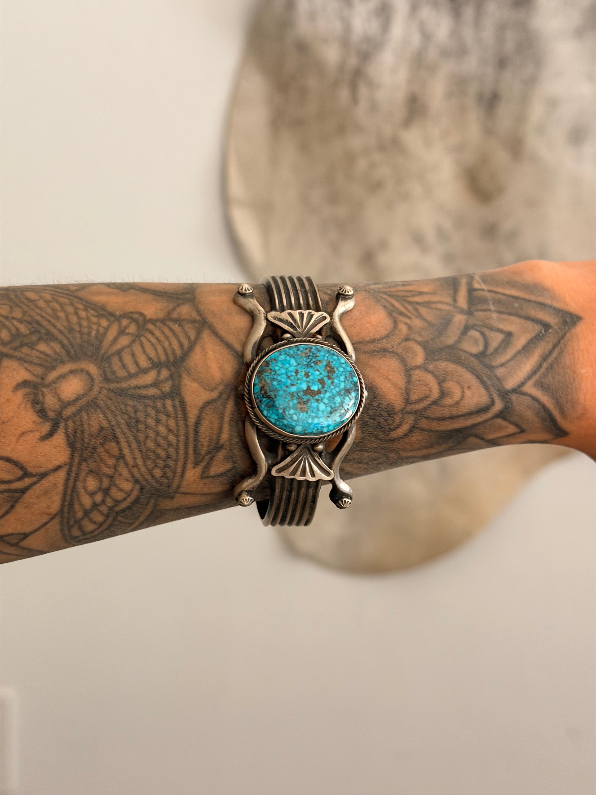 Sheila Tso Kingman Turquoise & Sterling Silver Cuff Bracelet