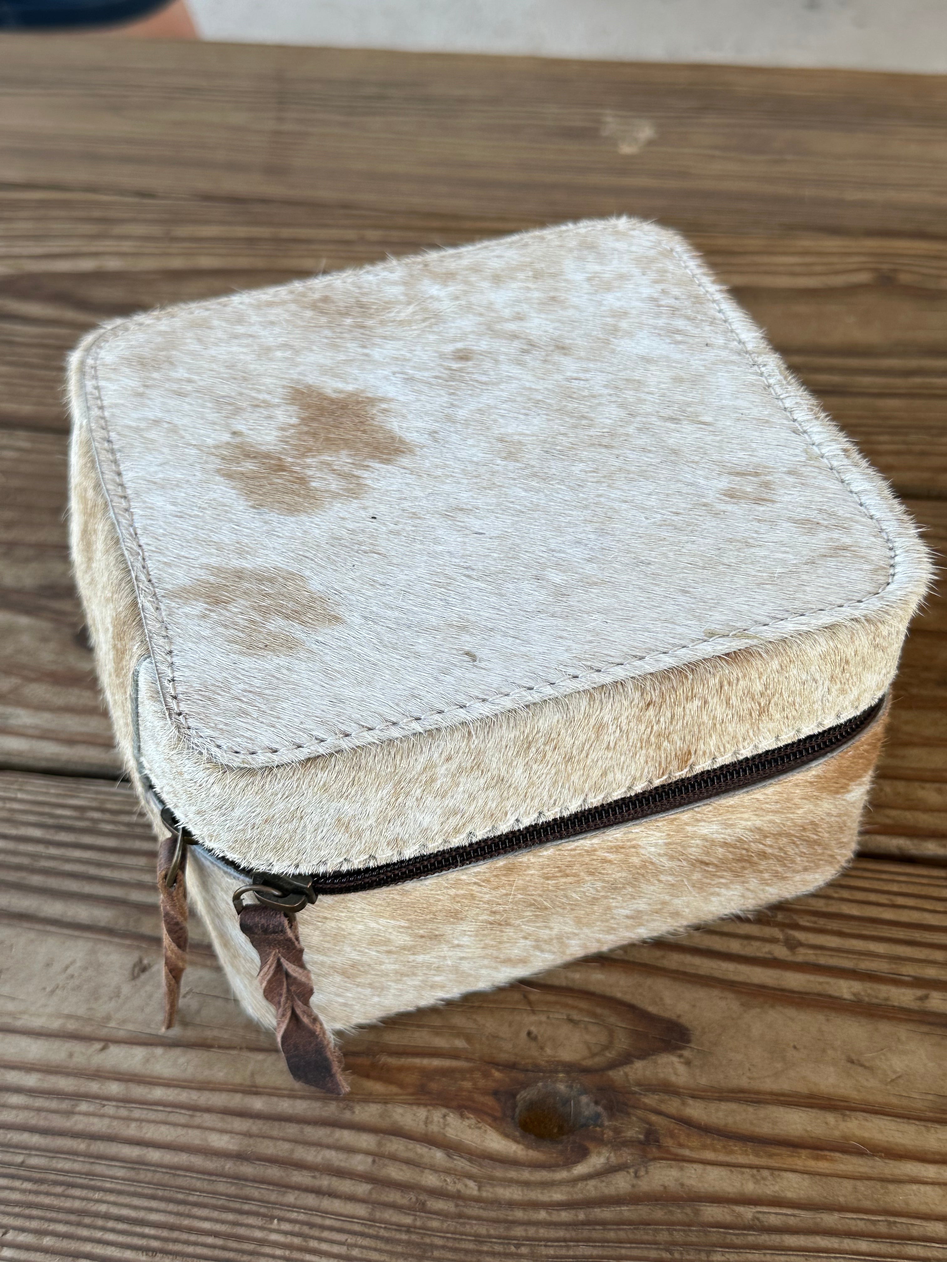 Genuine Leather Cowhide Jewelry Box