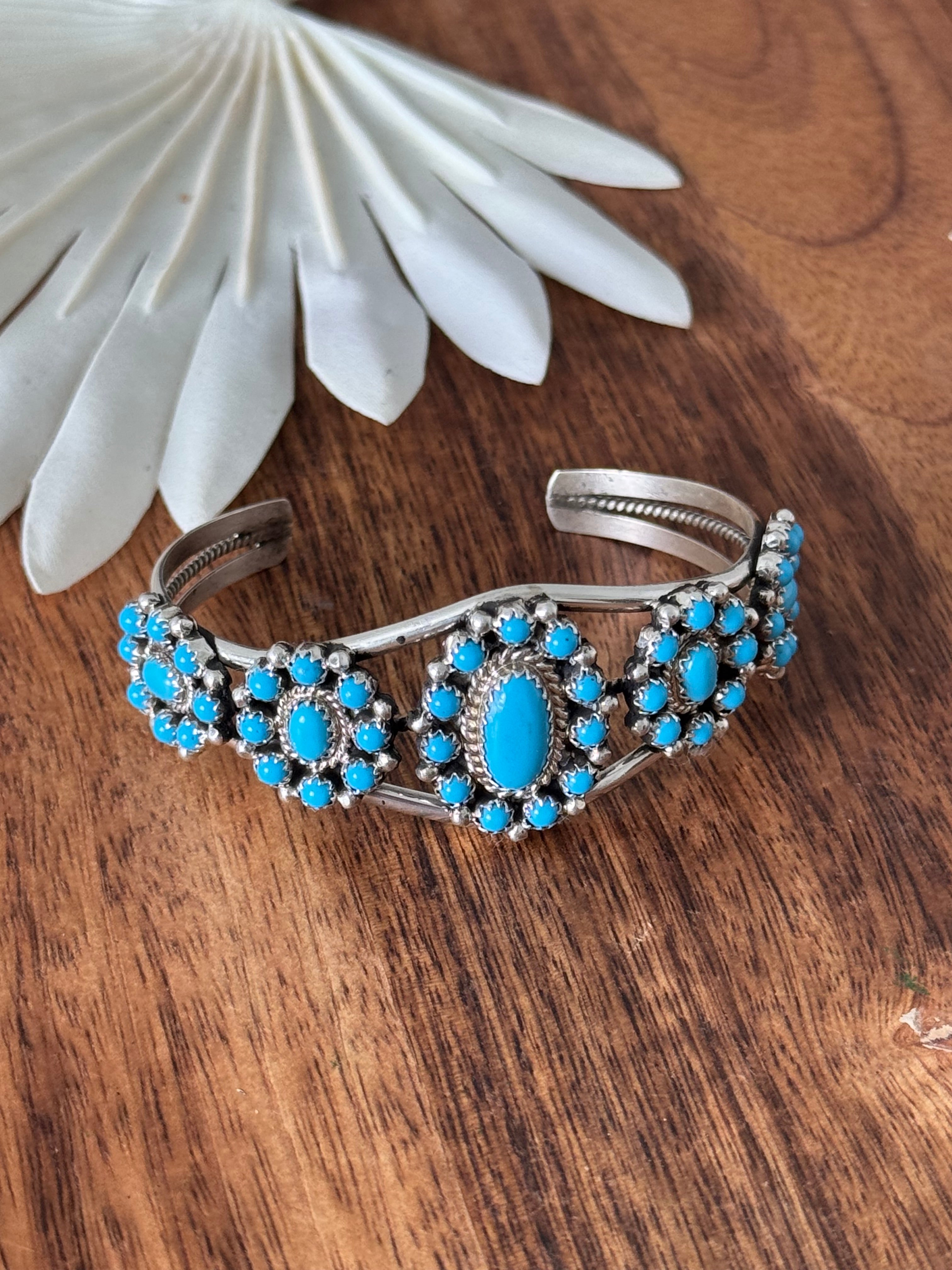 Zuni Sleeping Beauty Turquoise & Sterling Silver Cuff Bracelet