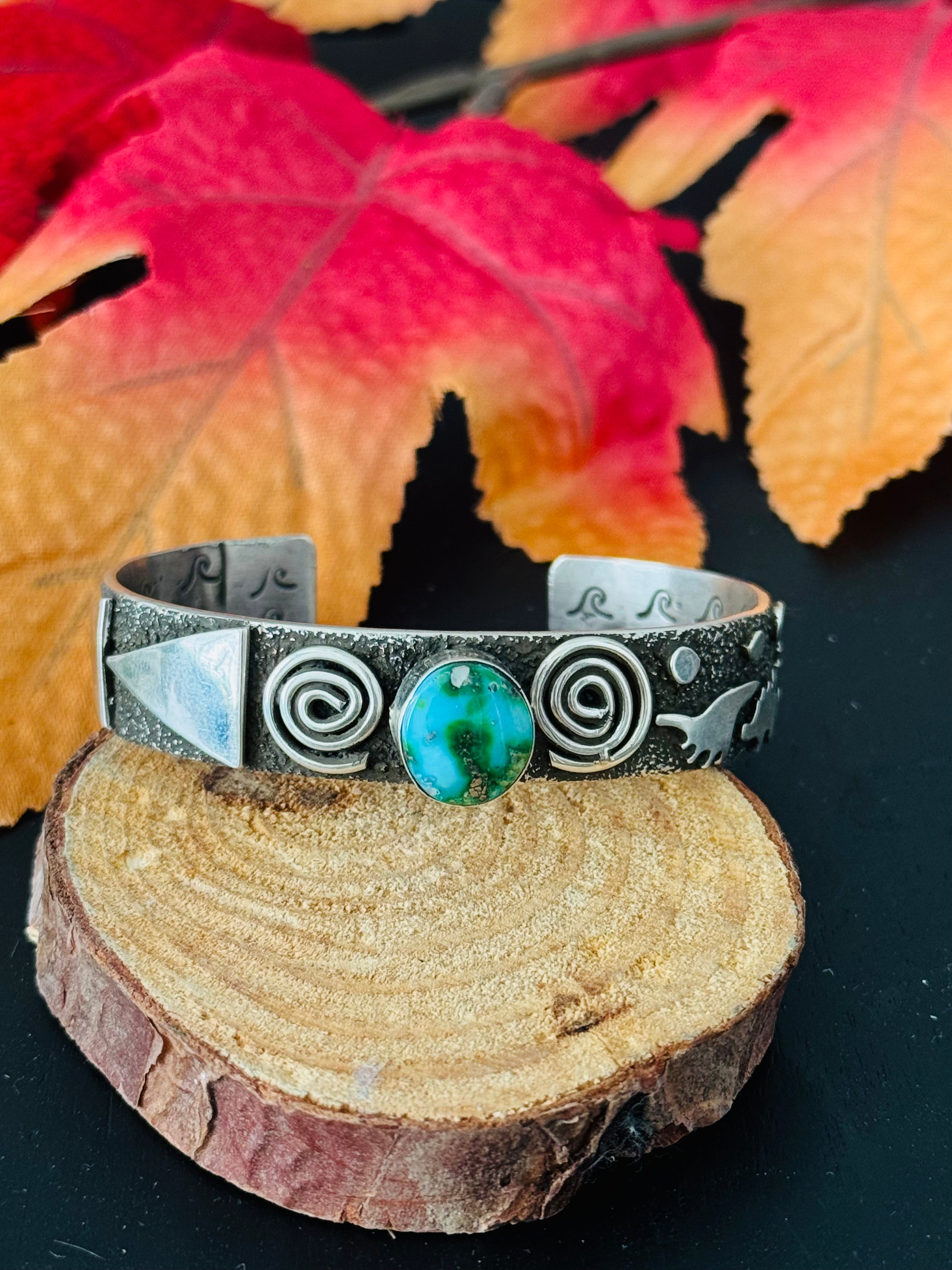 Alex Sanchez Sonoran Mountain Turquoise & Sterling Silver Cuff Bracelet