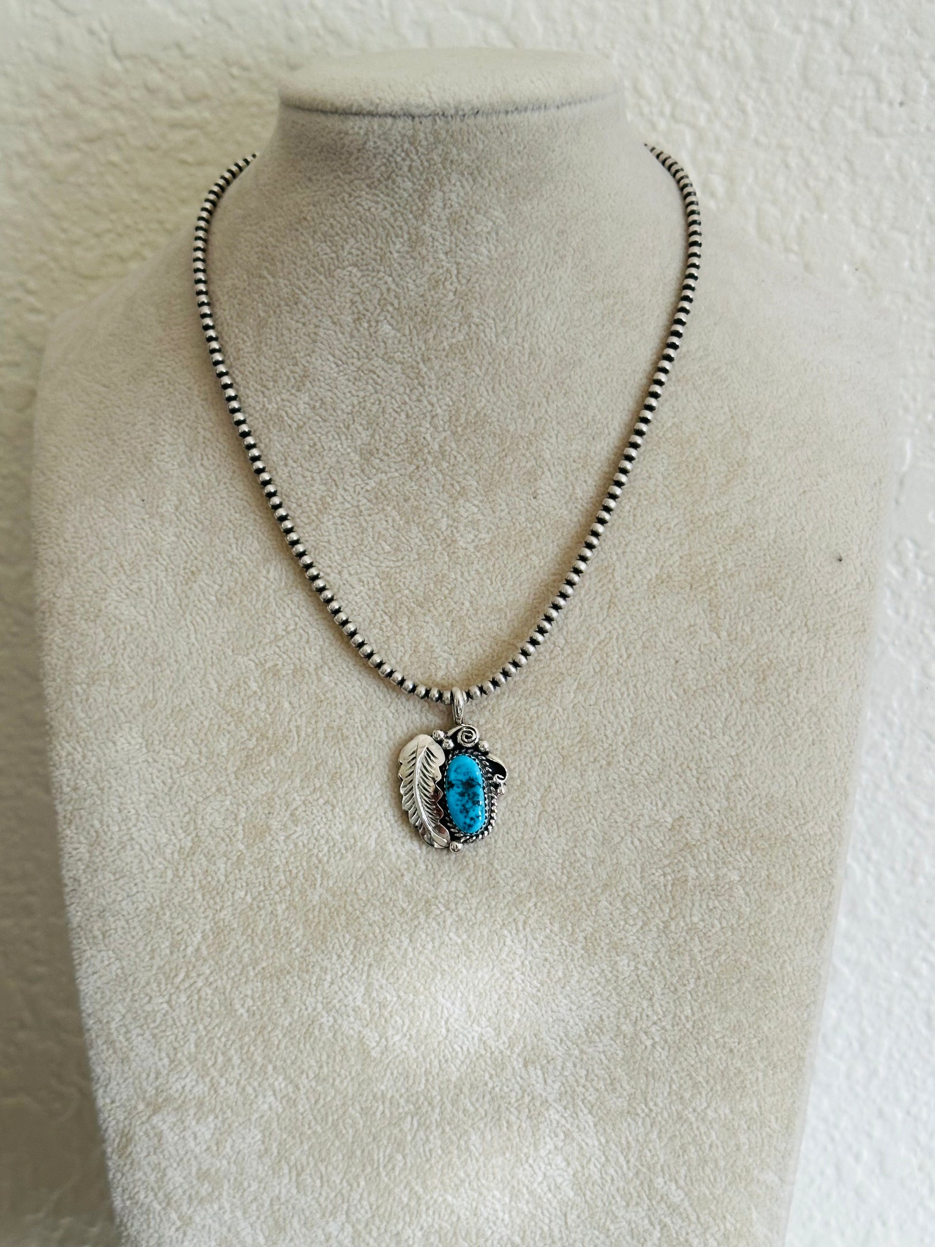 Julia Etsitty Kingman Turquoise & Sterling Silver Pendants