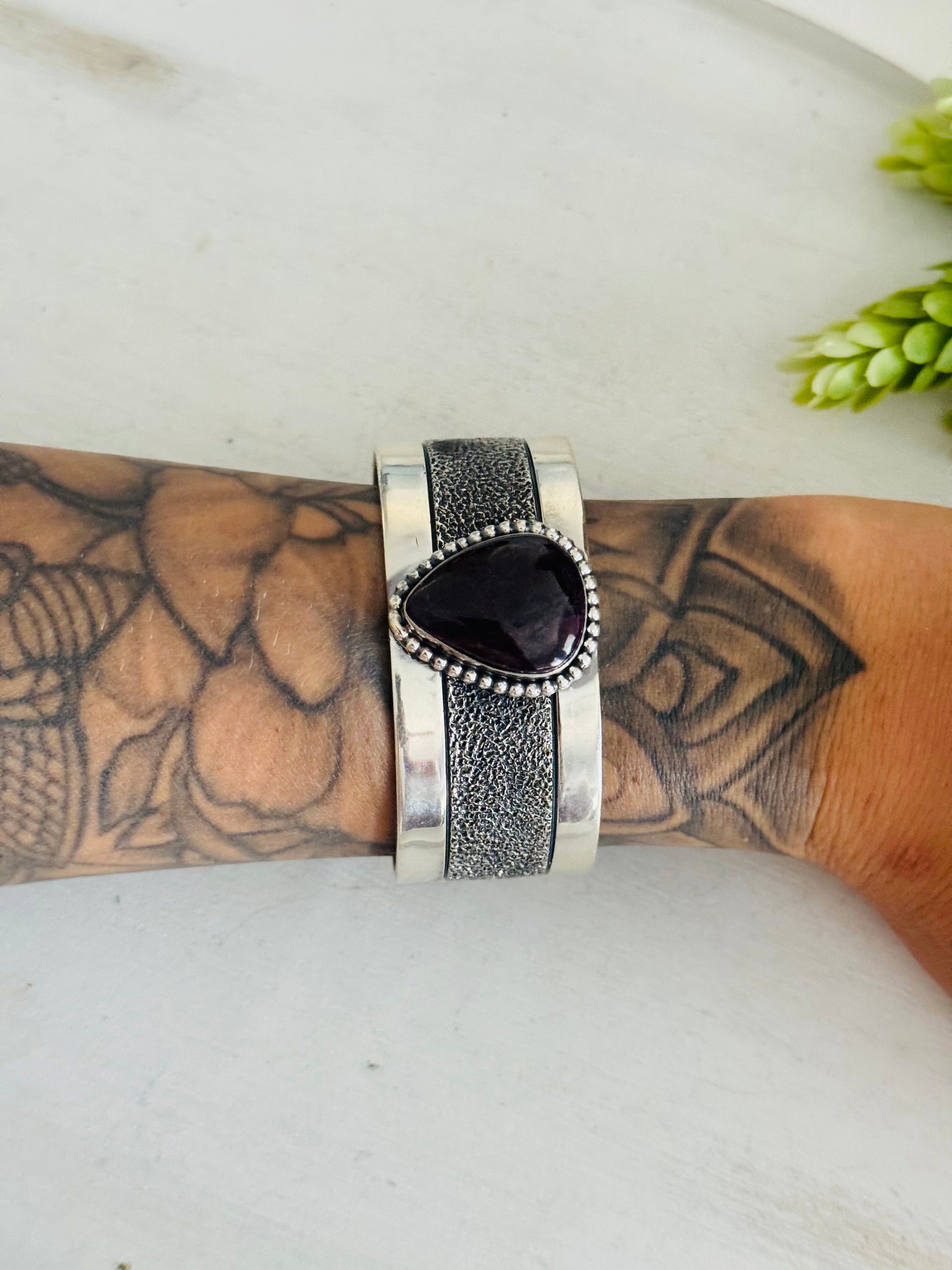 David Benally Sugilile &  Sterling Silver Cuff Bracelet