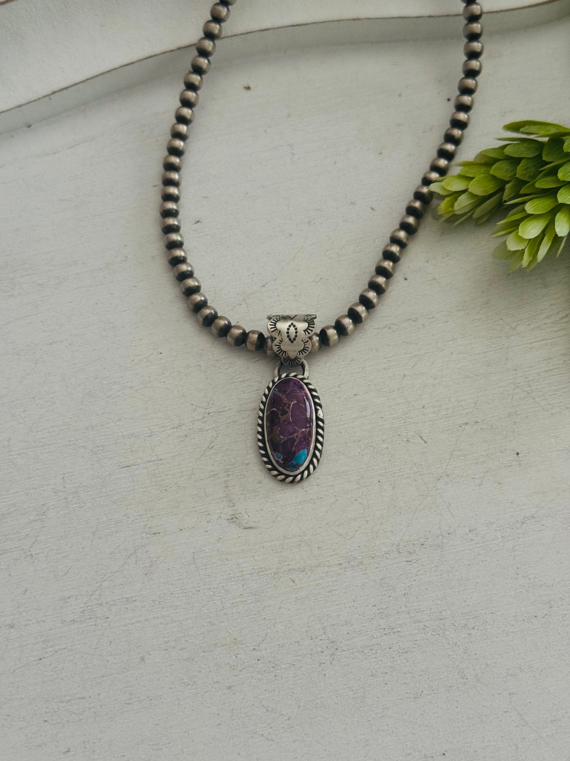 Southwest Made Mohave Turquoise & Sterling Silver Pendant