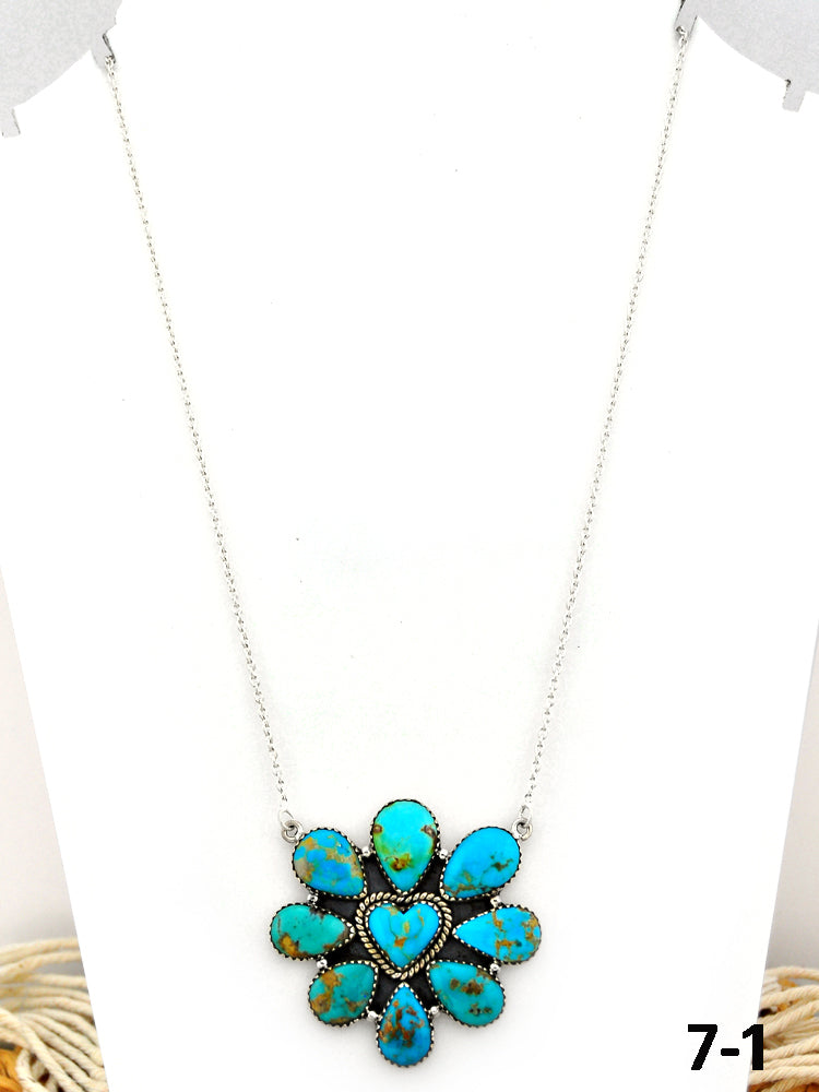 Southwest Made Santa Maria Turquoise & Sterling Silver Necklace