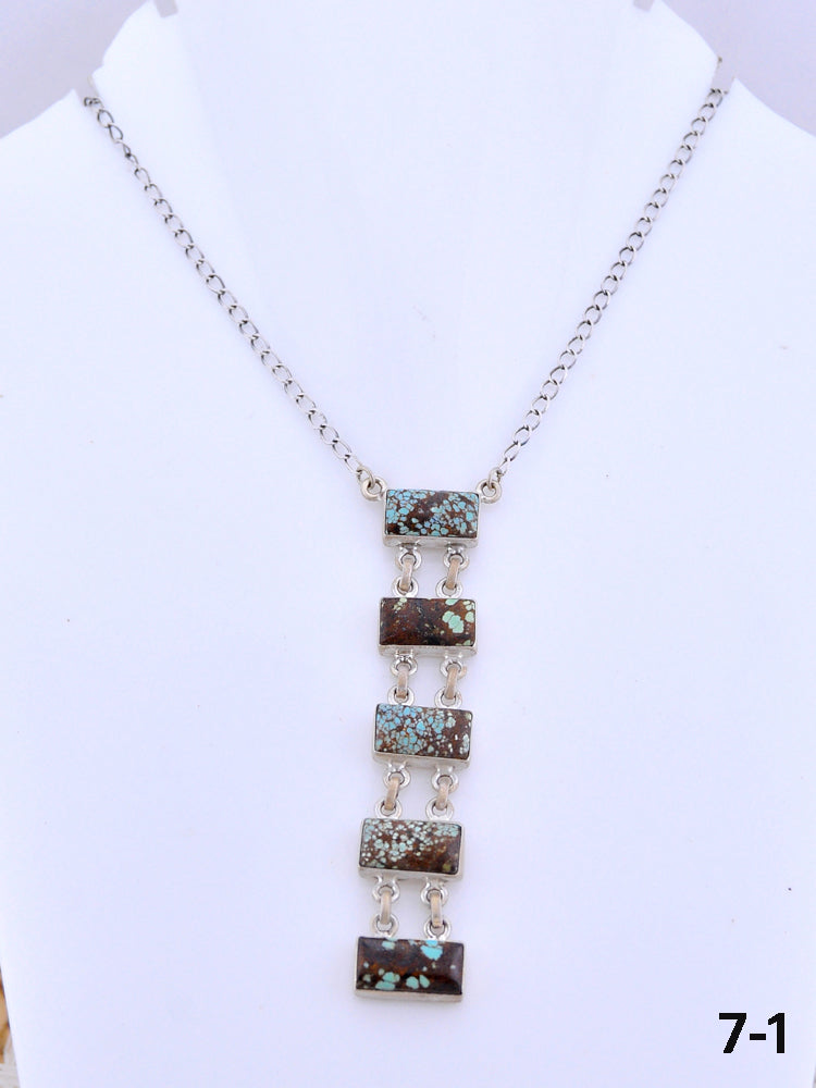 Southwest Made No.8 Turquoise & Sterling Silver Necklace