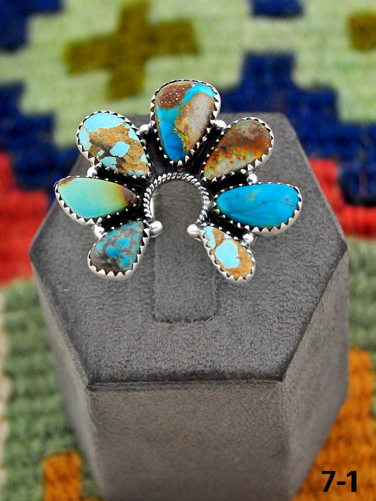 Southwest Made Royston Turquoise & Sterling Silver Adjustable Ring