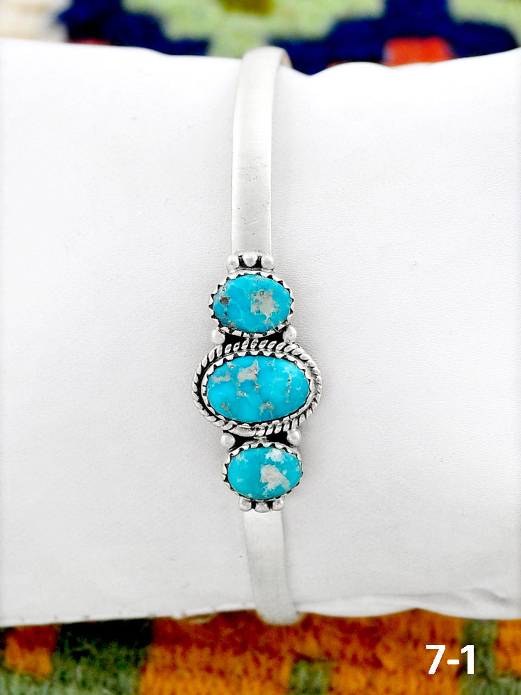 Southwest Made White Water Turquoise Cuff Bracelet