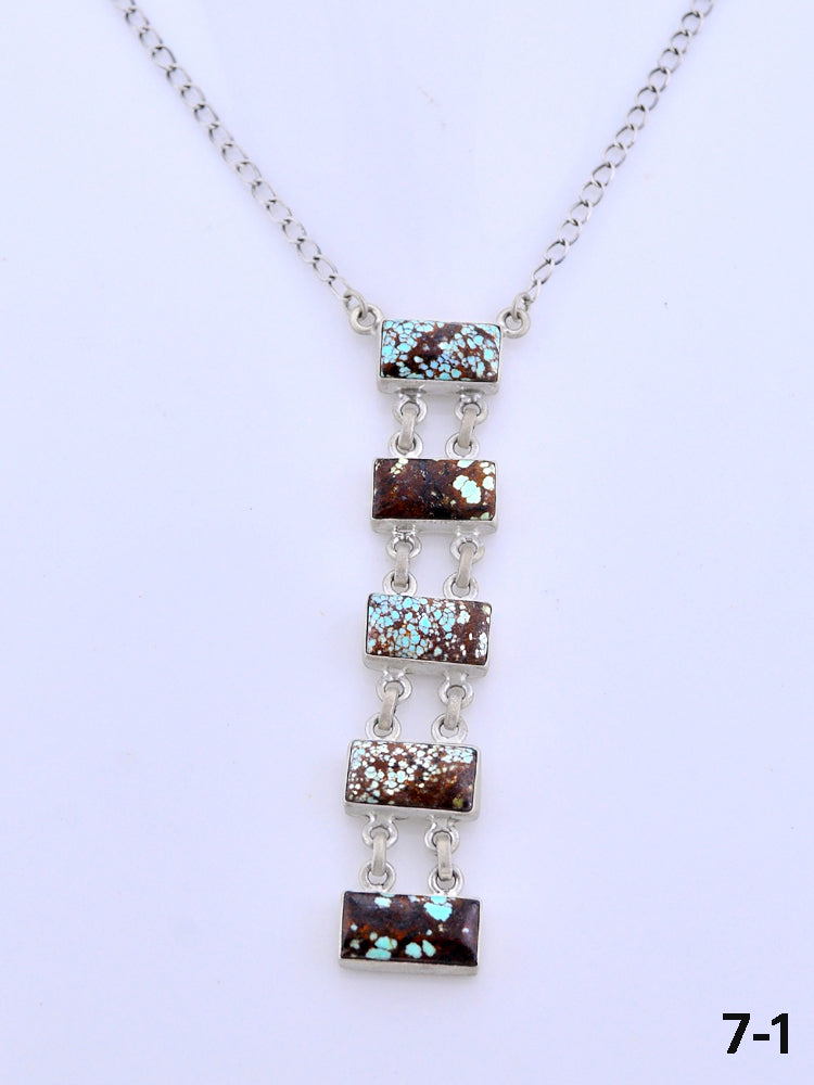 Southwest Made No.8 Turquoise & Sterling Silver Necklace