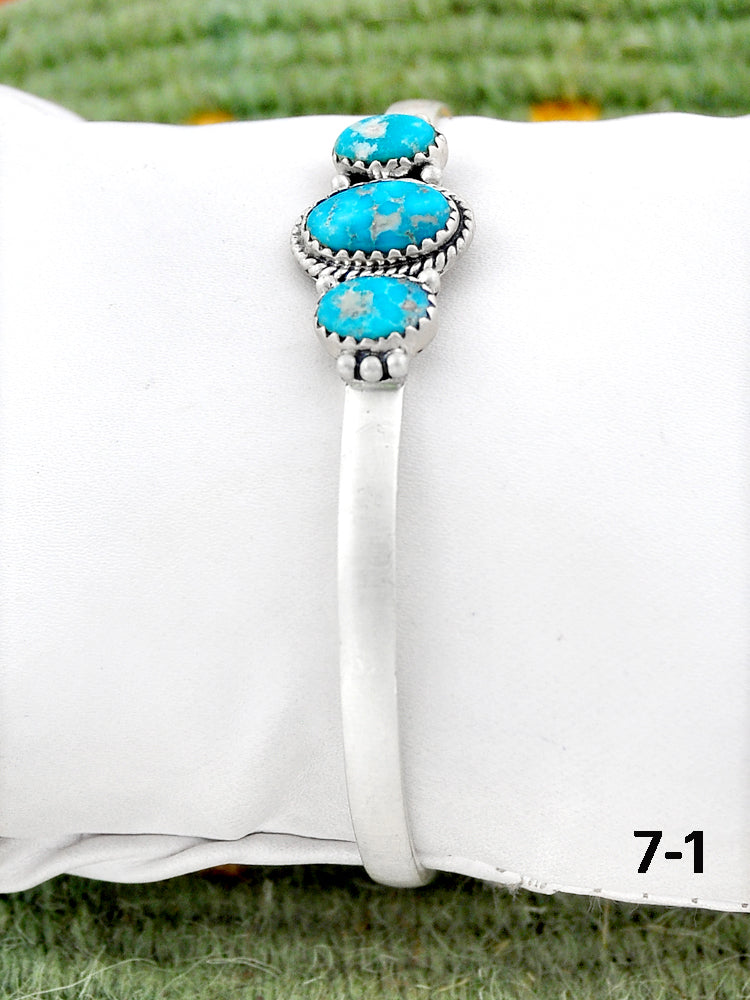 Southwest Made White Water Turquoise Cuff Bracelet