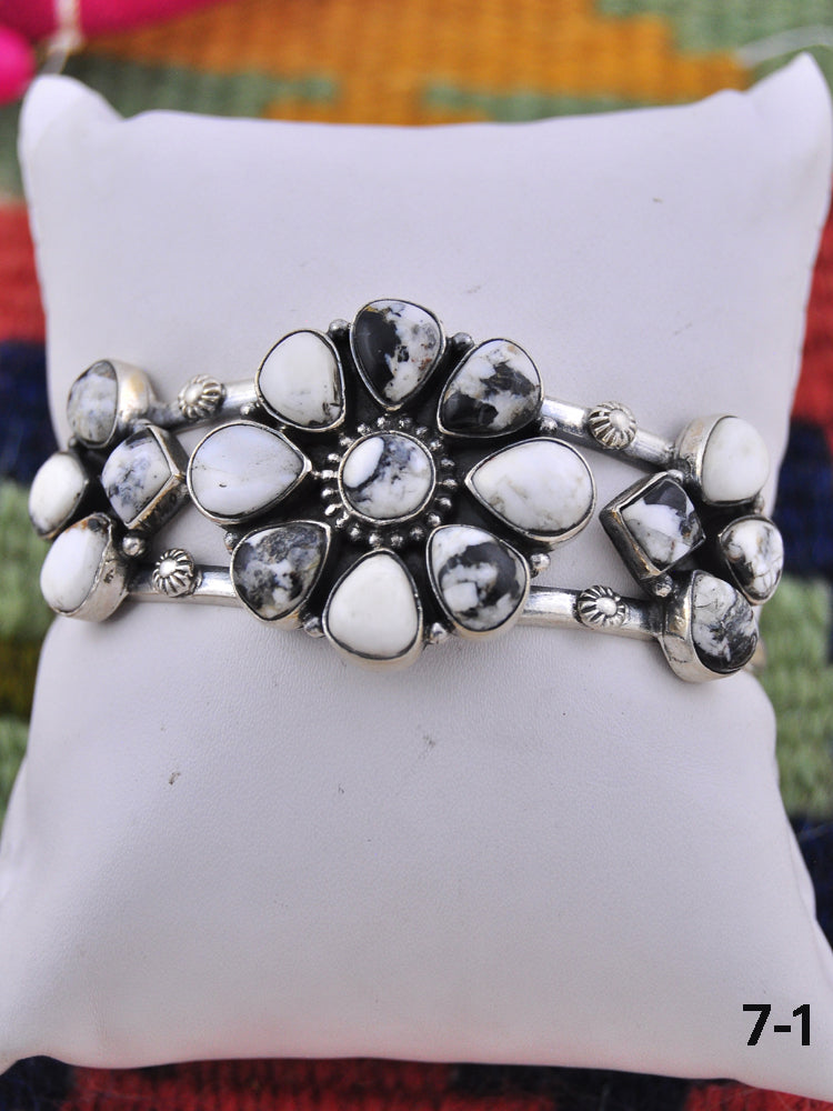 Southwest Made White Buffalo & Sterling Silver Cuff Bracelet