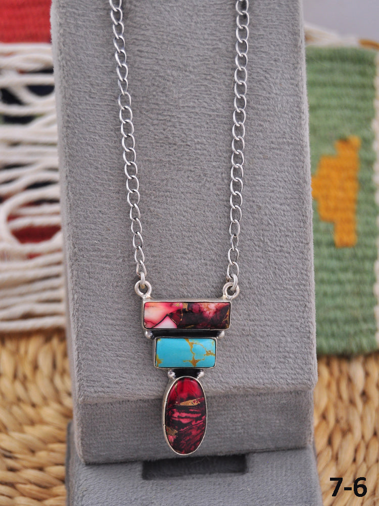 Southwest Made Multi Stone & Sterling Silver Necklace
