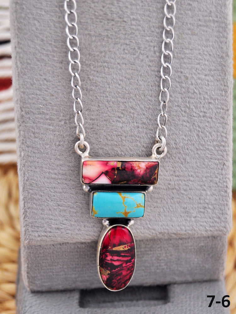 Southwest Made Multi Stone & Sterling Silver Necklace