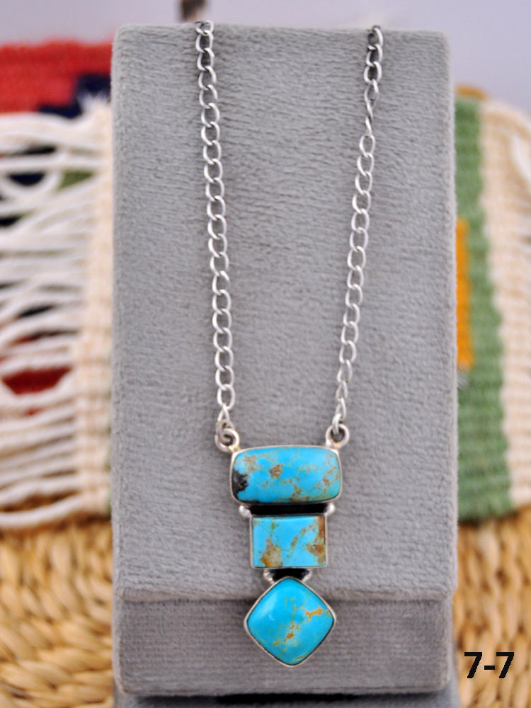 Southwest Made Kingman Turquoise & Sterling Silver Necklace