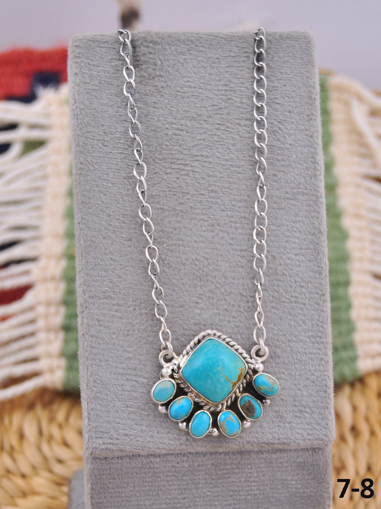 Southwest Made Kingman Turquoise & Sterling Silver Necklace