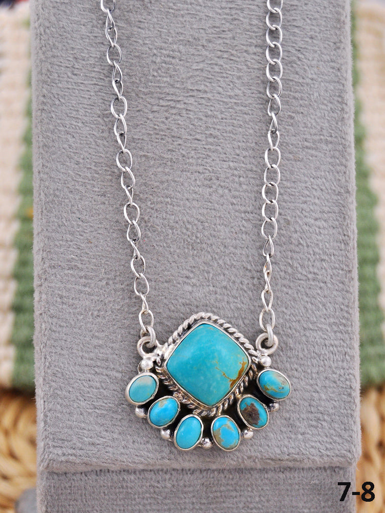 Southwest Made Kingman Turquoise & Sterling Silver Necklace