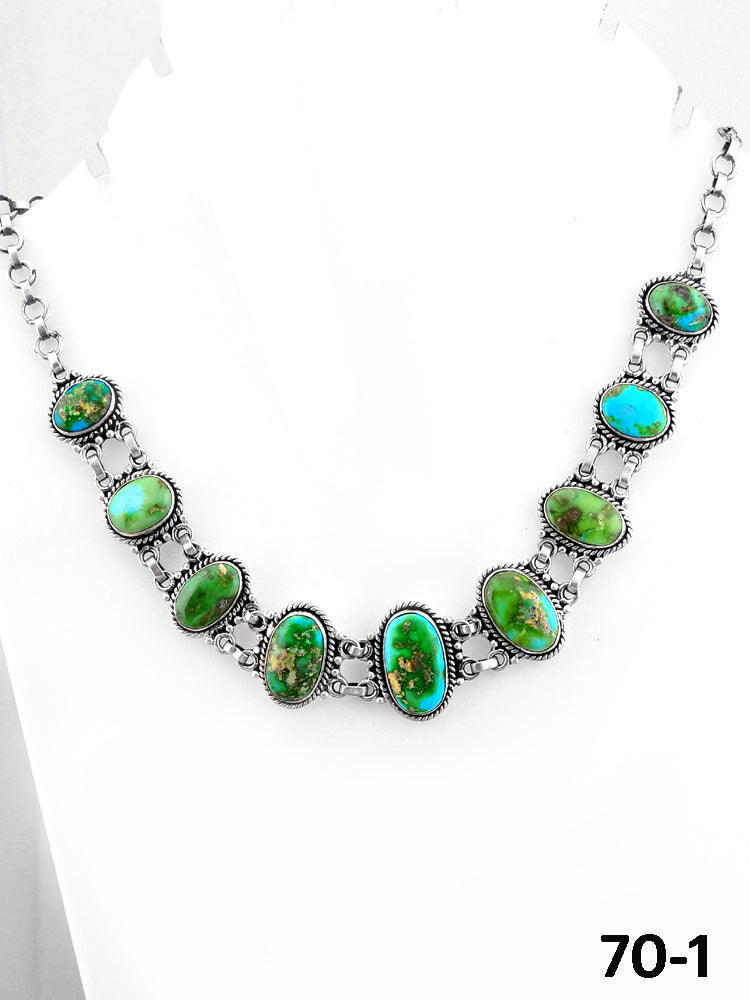 Southwest Handmade Sonoran & Sterling Silver Necklace